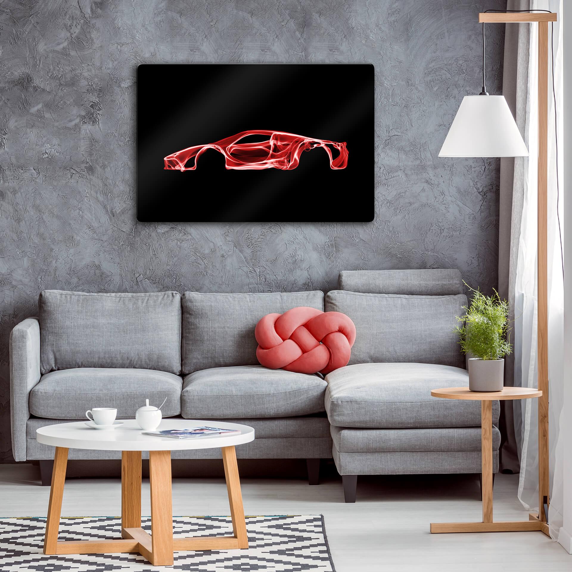 Glasbild Mielu - Red car