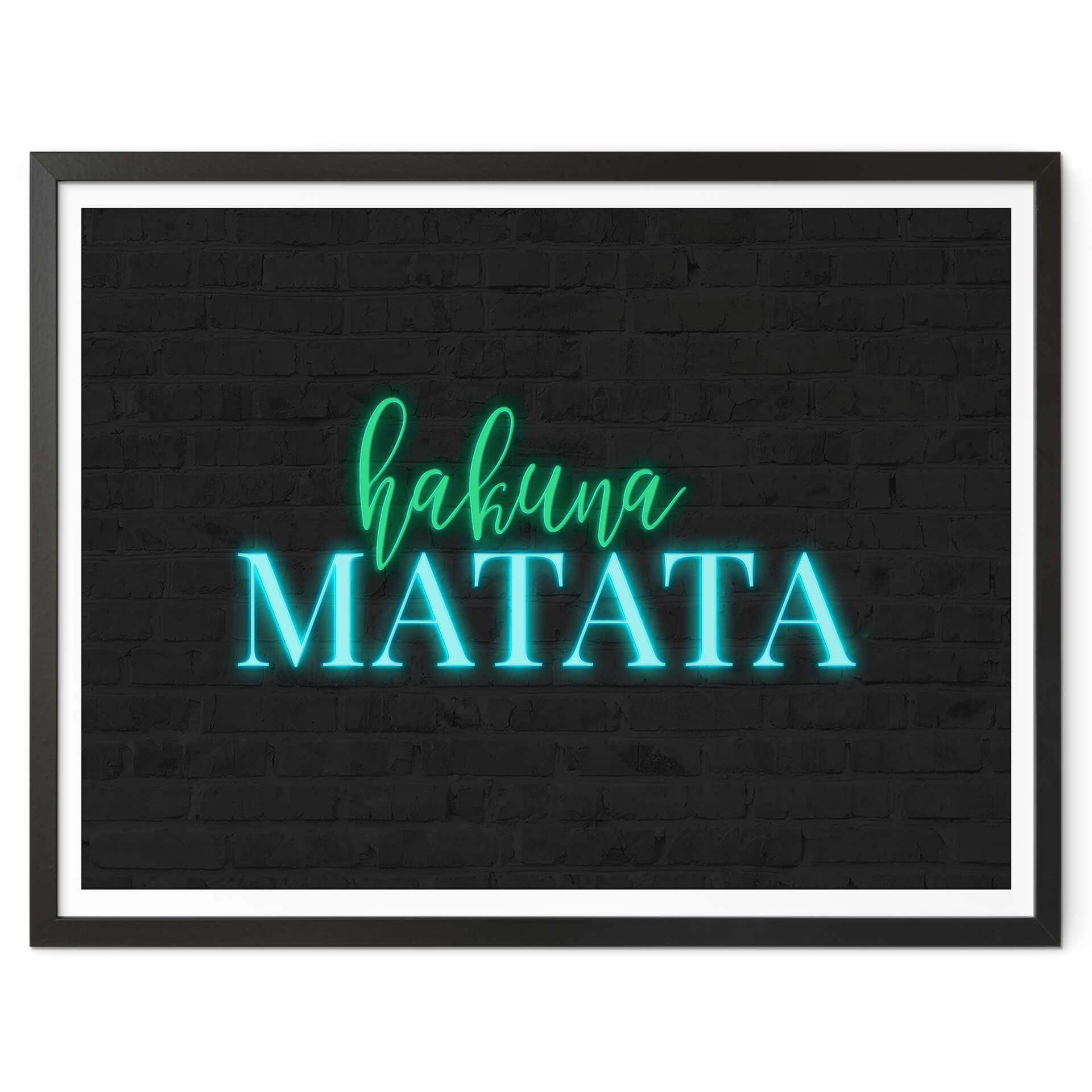 Póster Hakuna Matata - Luz de neón