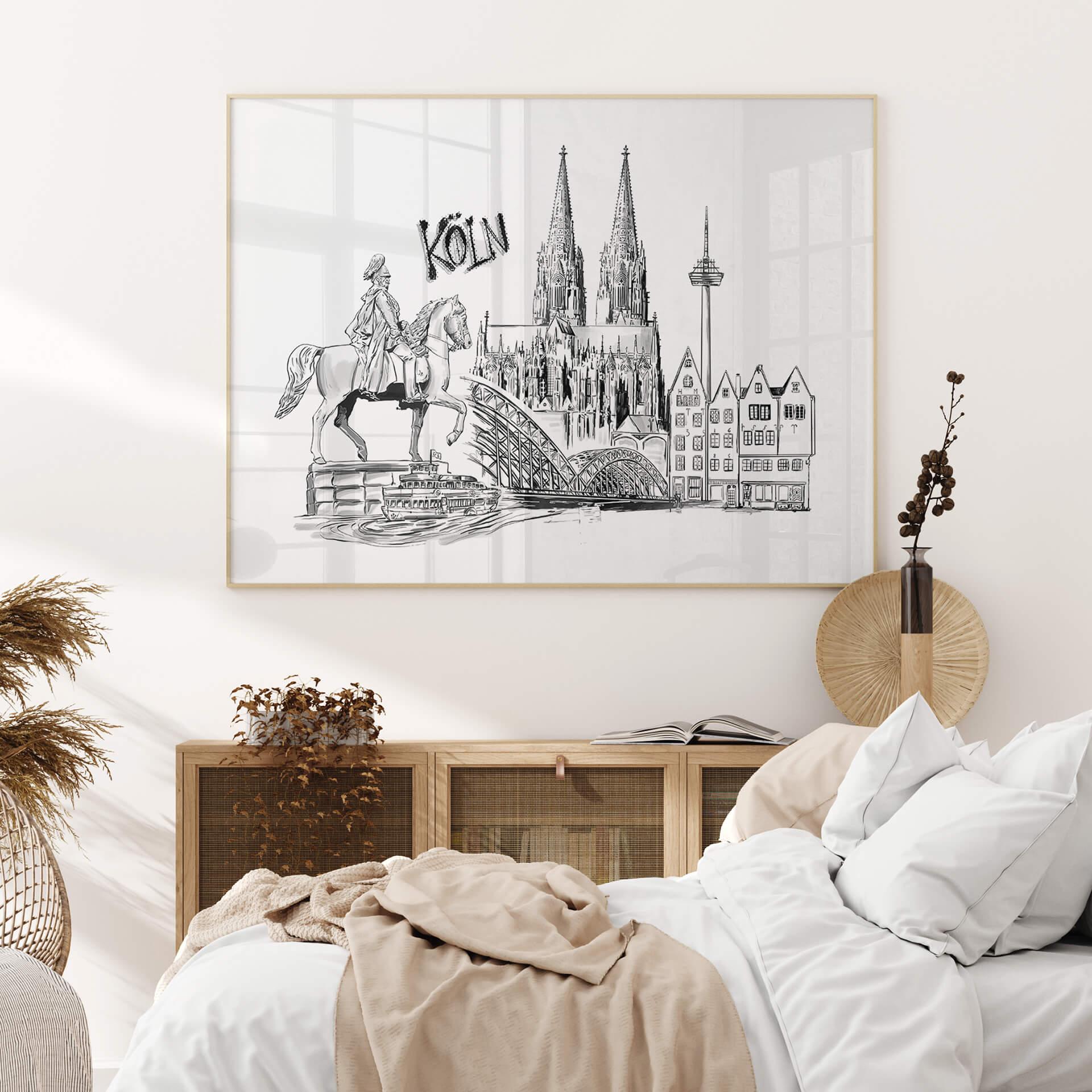 Poster Köln - schwarz-weiß - Love your City