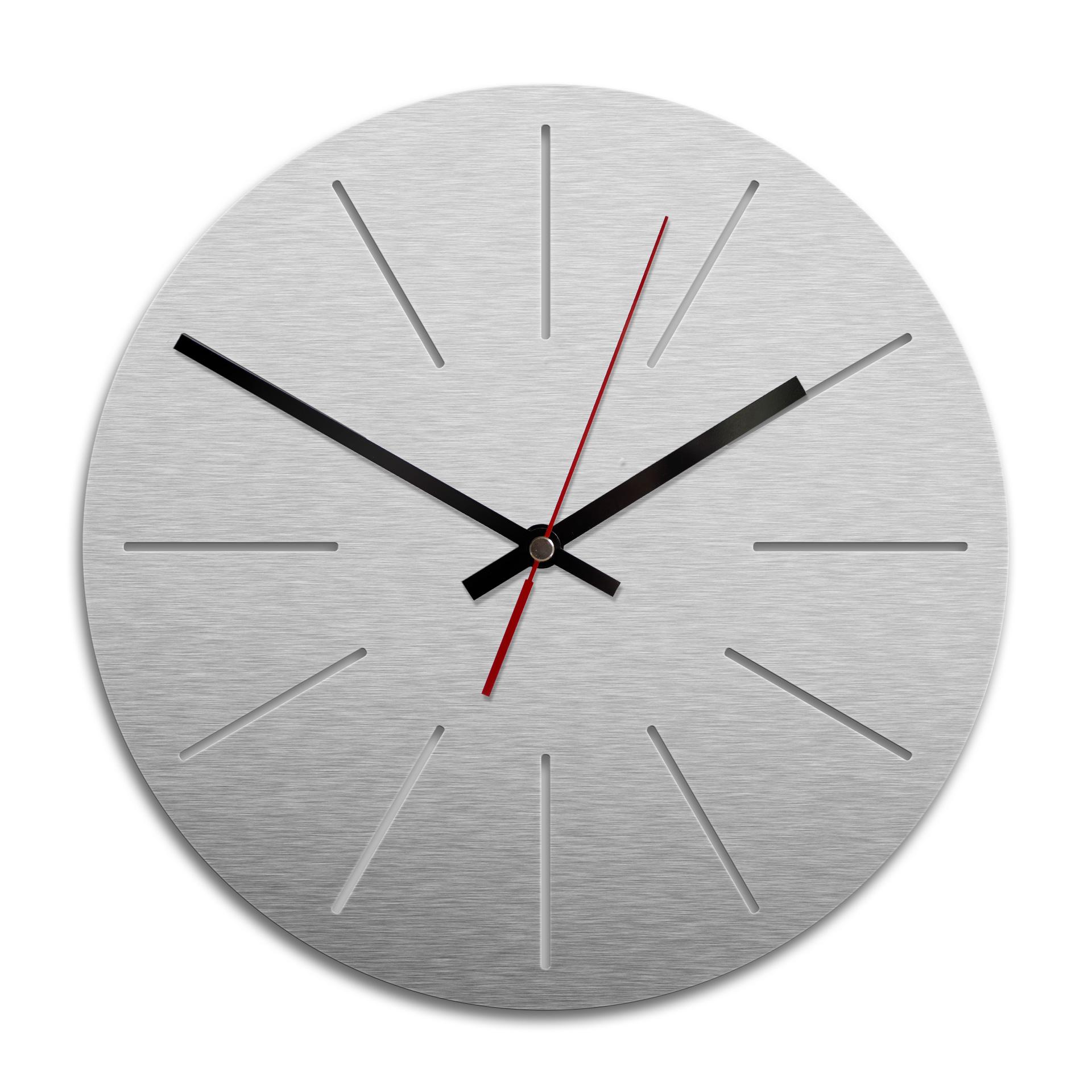 Horloge murale en Alu-Dibond - Argenté - Classique 01