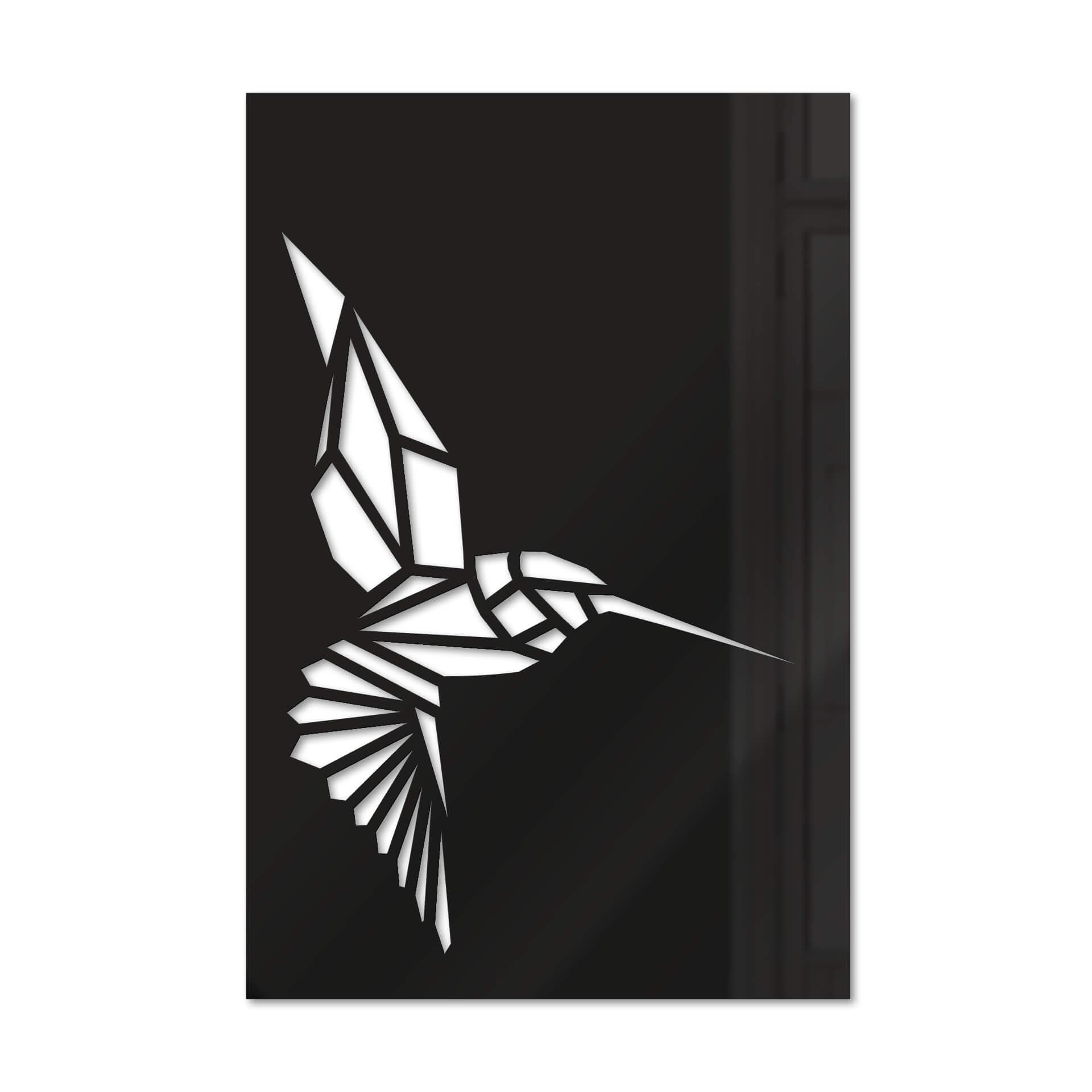 Cuadro decorativo cristal acrílico - Colibrí origami
