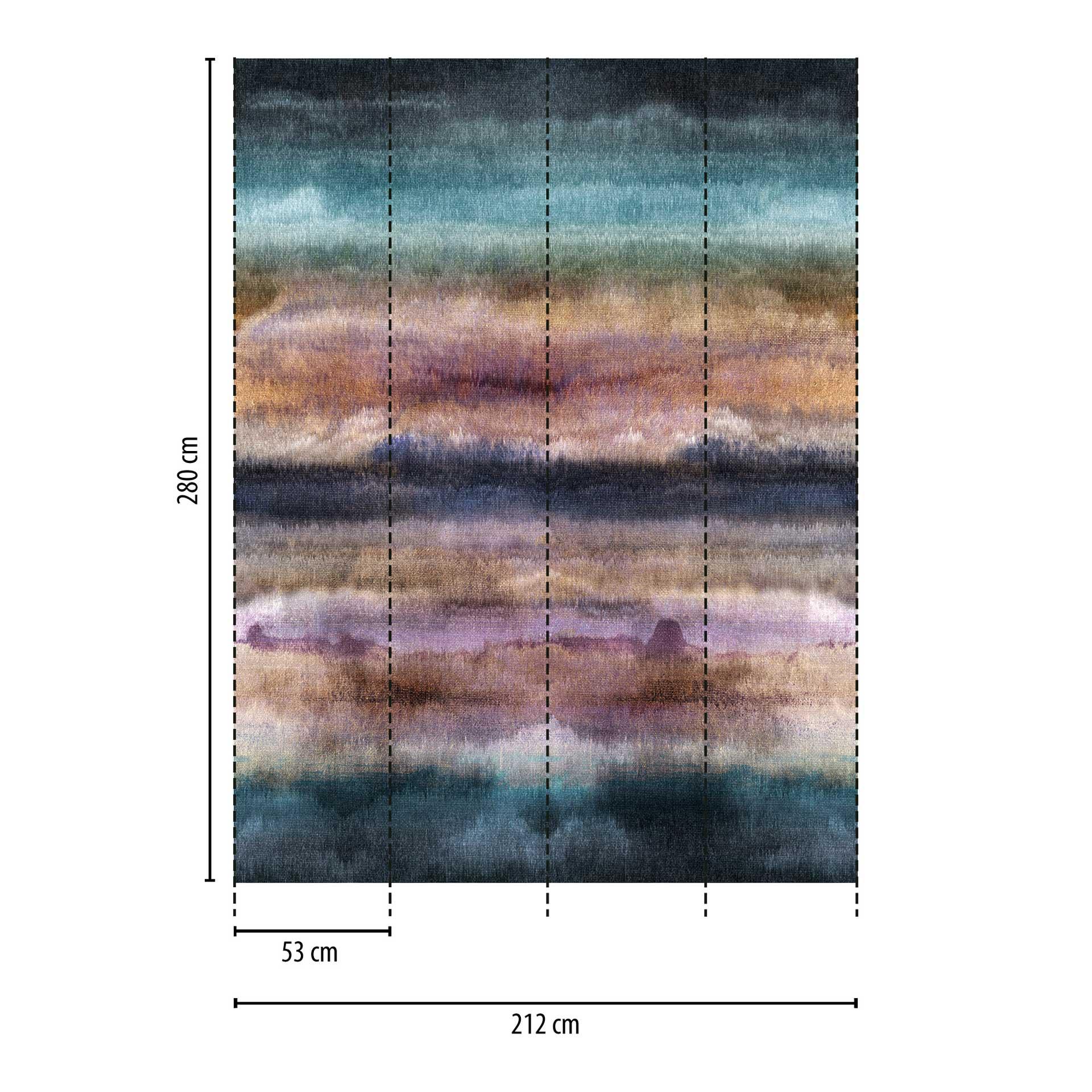 Kleurrijk aquarel behang - vliesbehang met kleurverloop voor woonkamer & slaapkamer