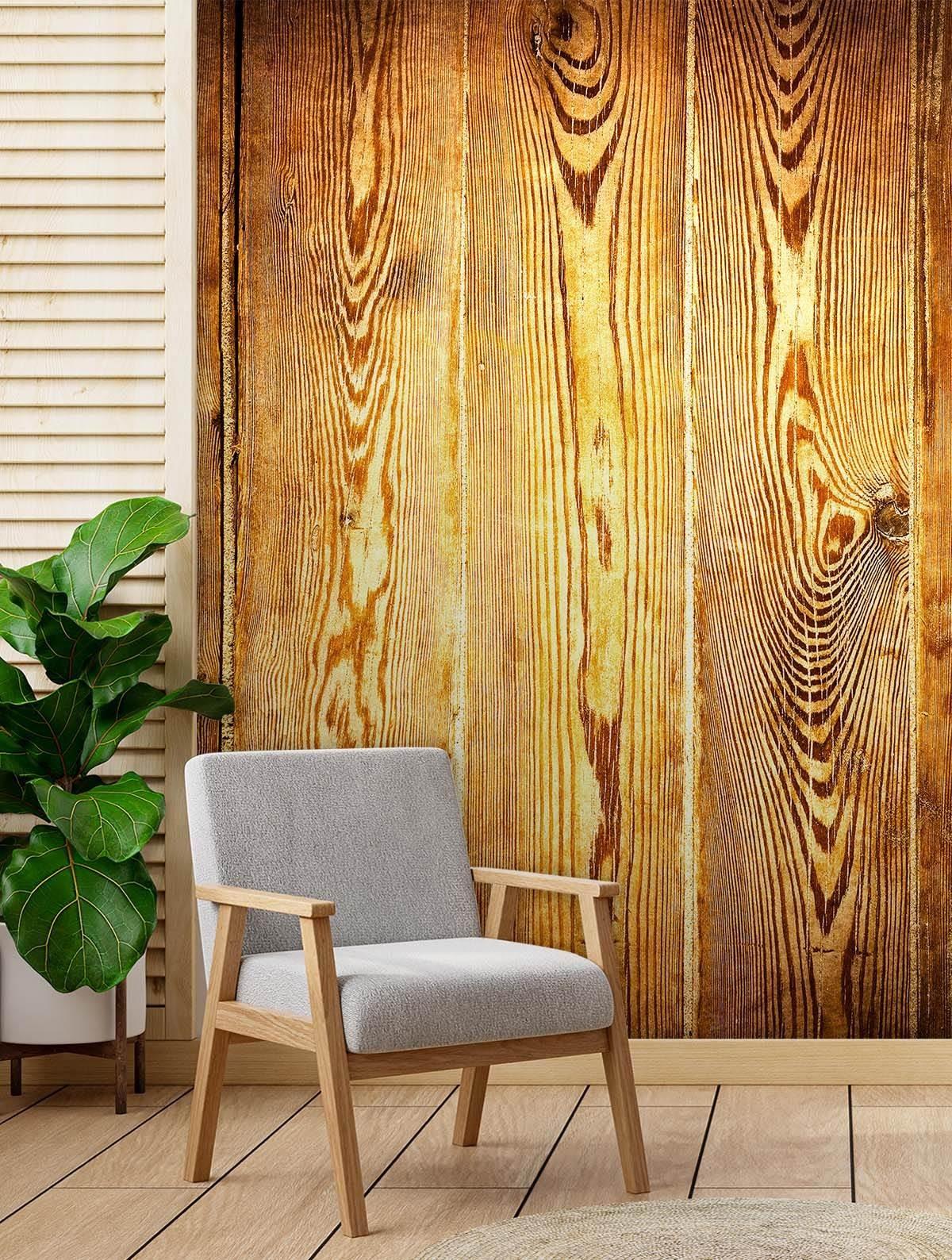 Fototapete, Goldene Bretter Holz