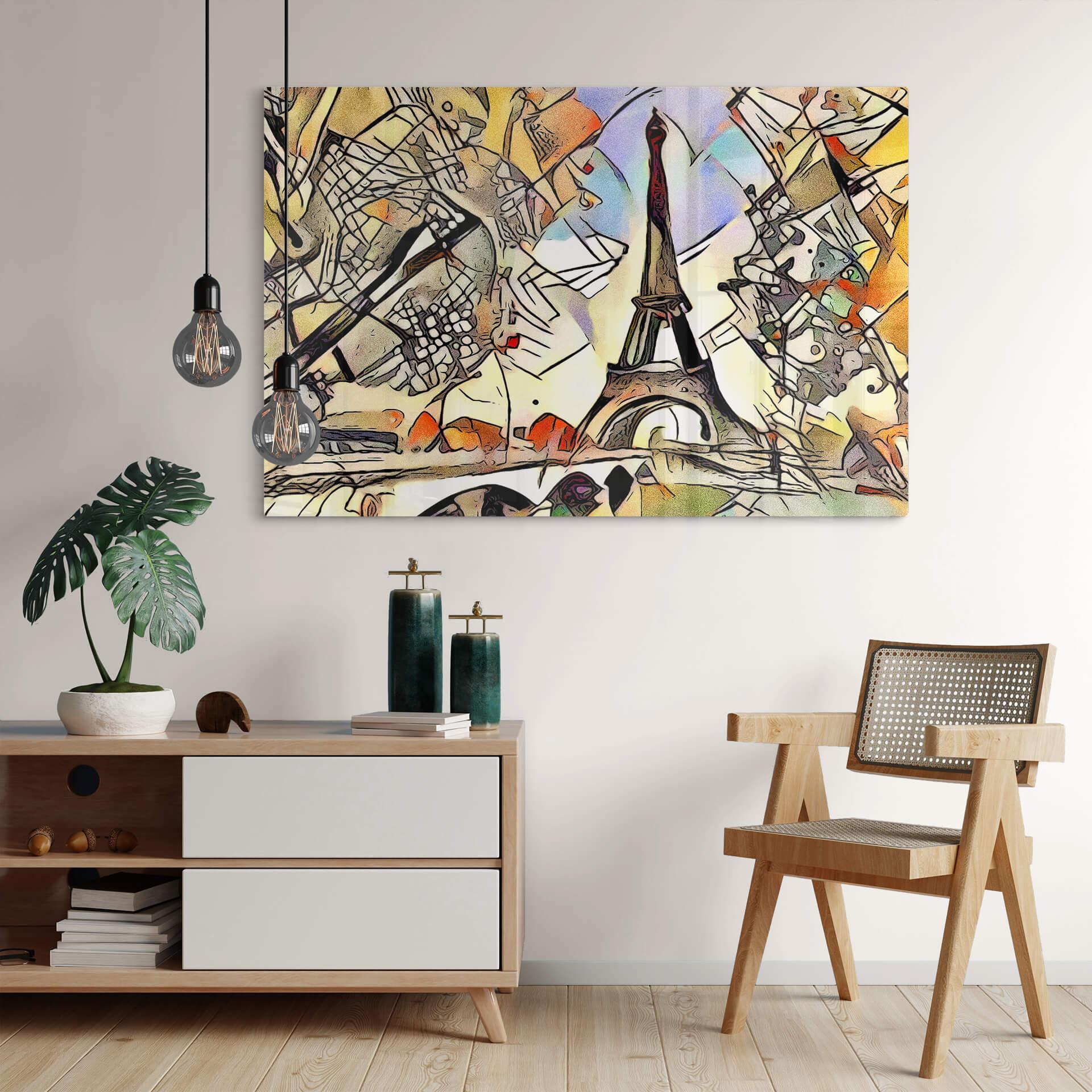 Glasschilderij Zamart - Kandinsky meets Paris