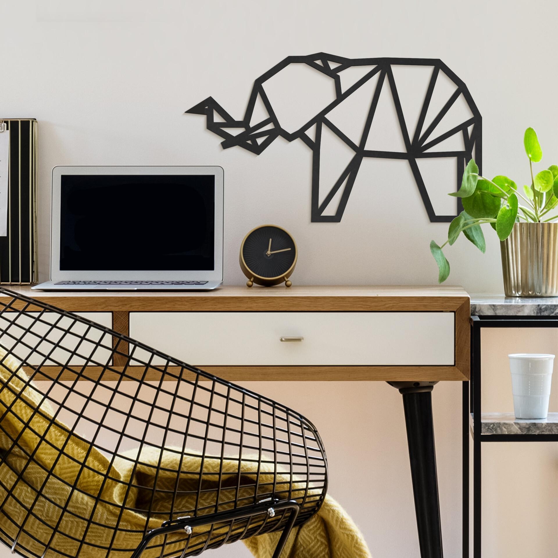 MDF - Decoración en madera de elefante de origami