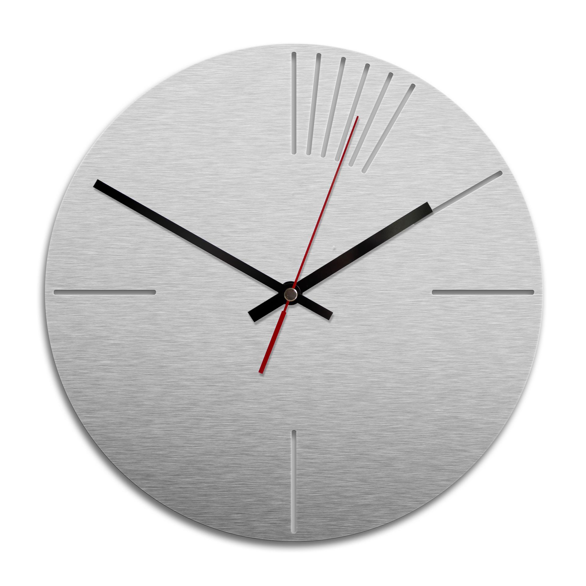 Horloge murale en Alu-Dibond - Argenté - Classique 02