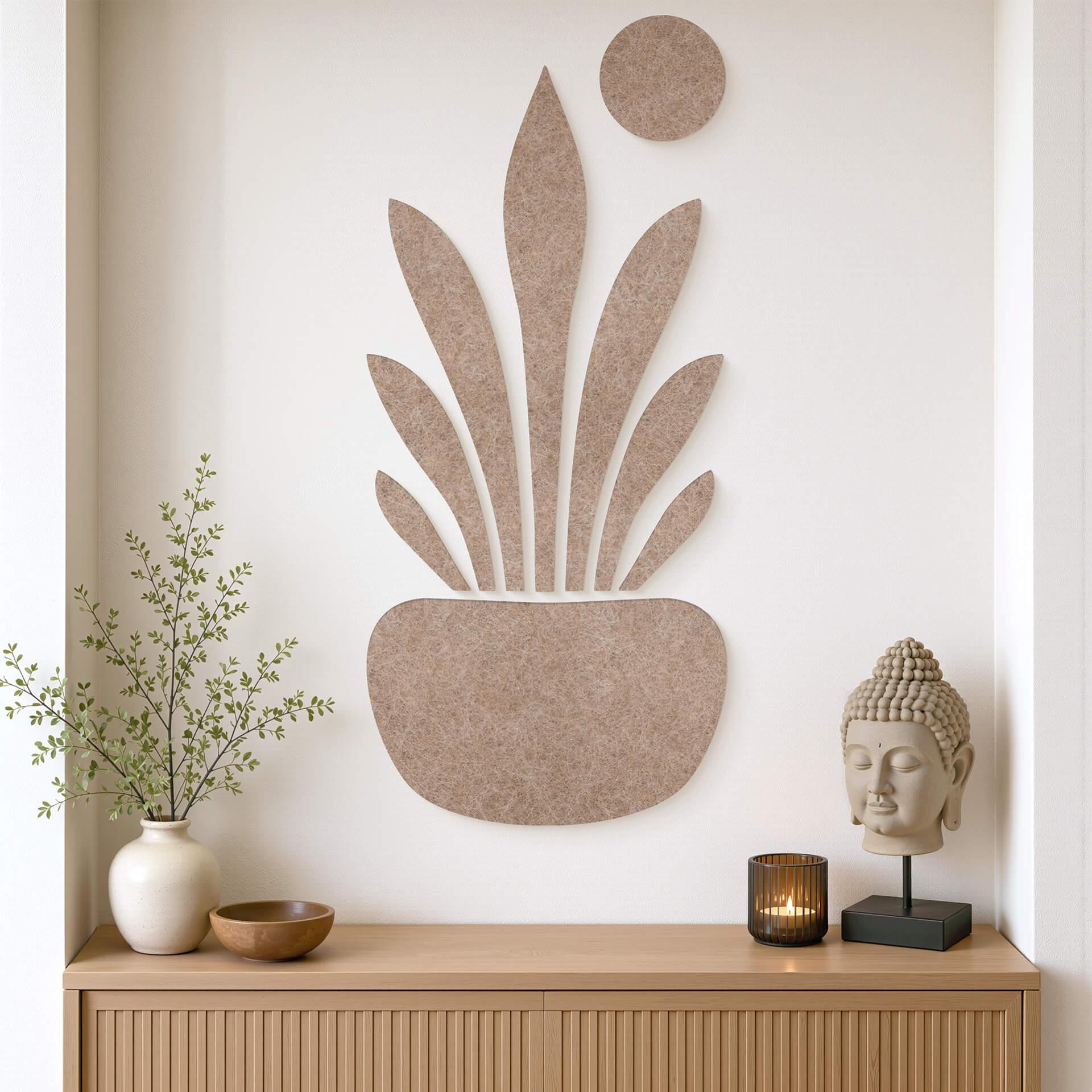 Decori in feltro - Pianta in vaso con funzione acustica