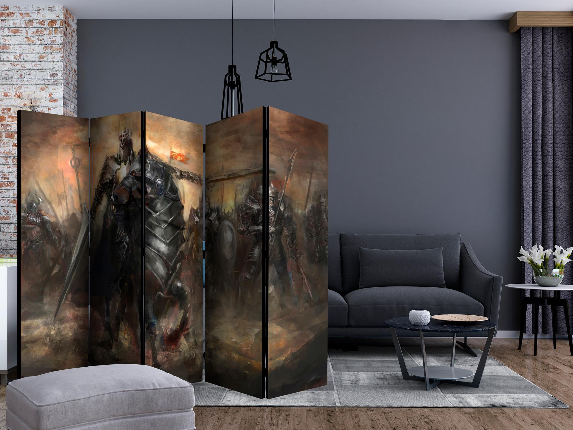 Schermo divisorio - Castello del drago , 5 pezzi - 225x172 cm