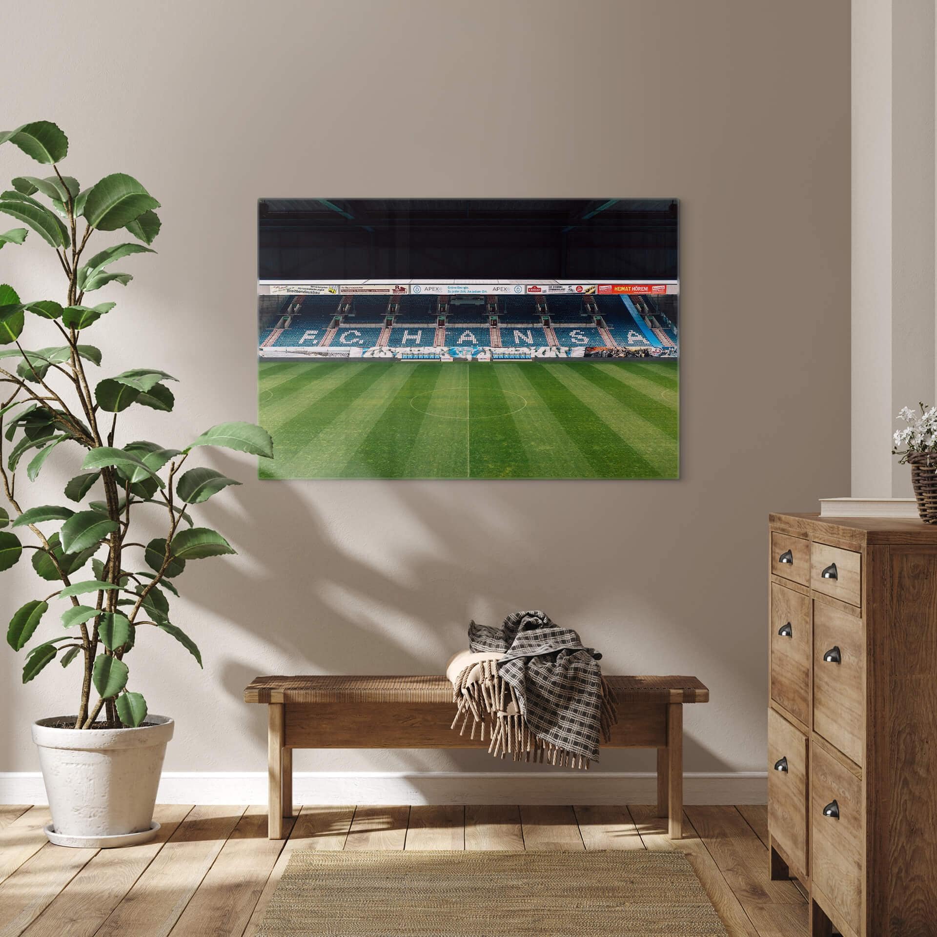 Glasbild FC Hansa Rostock Stadion Tribüne - 60x40 cm
