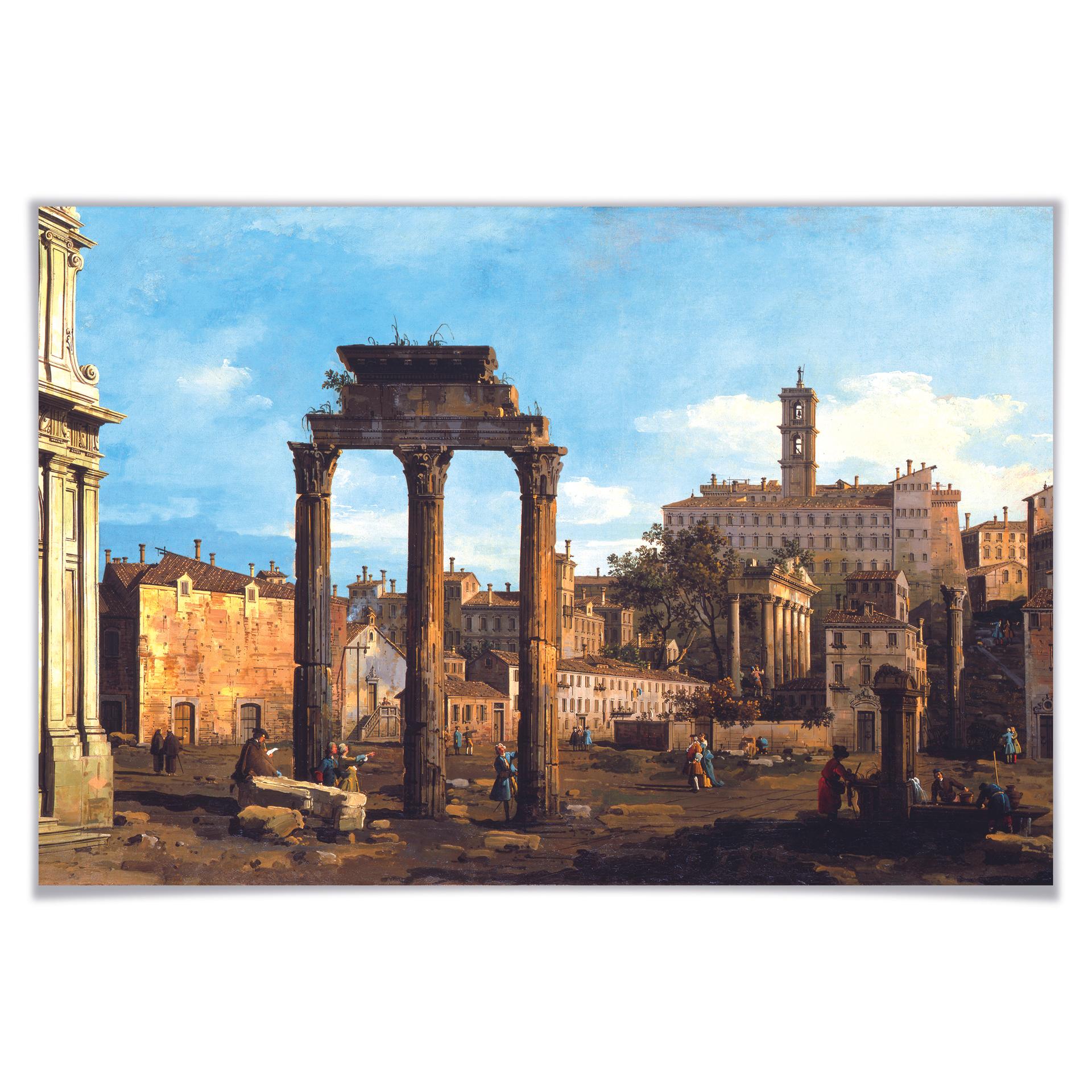 Poster Canaletto - Forum mit Tempel von Kastor und Pollux