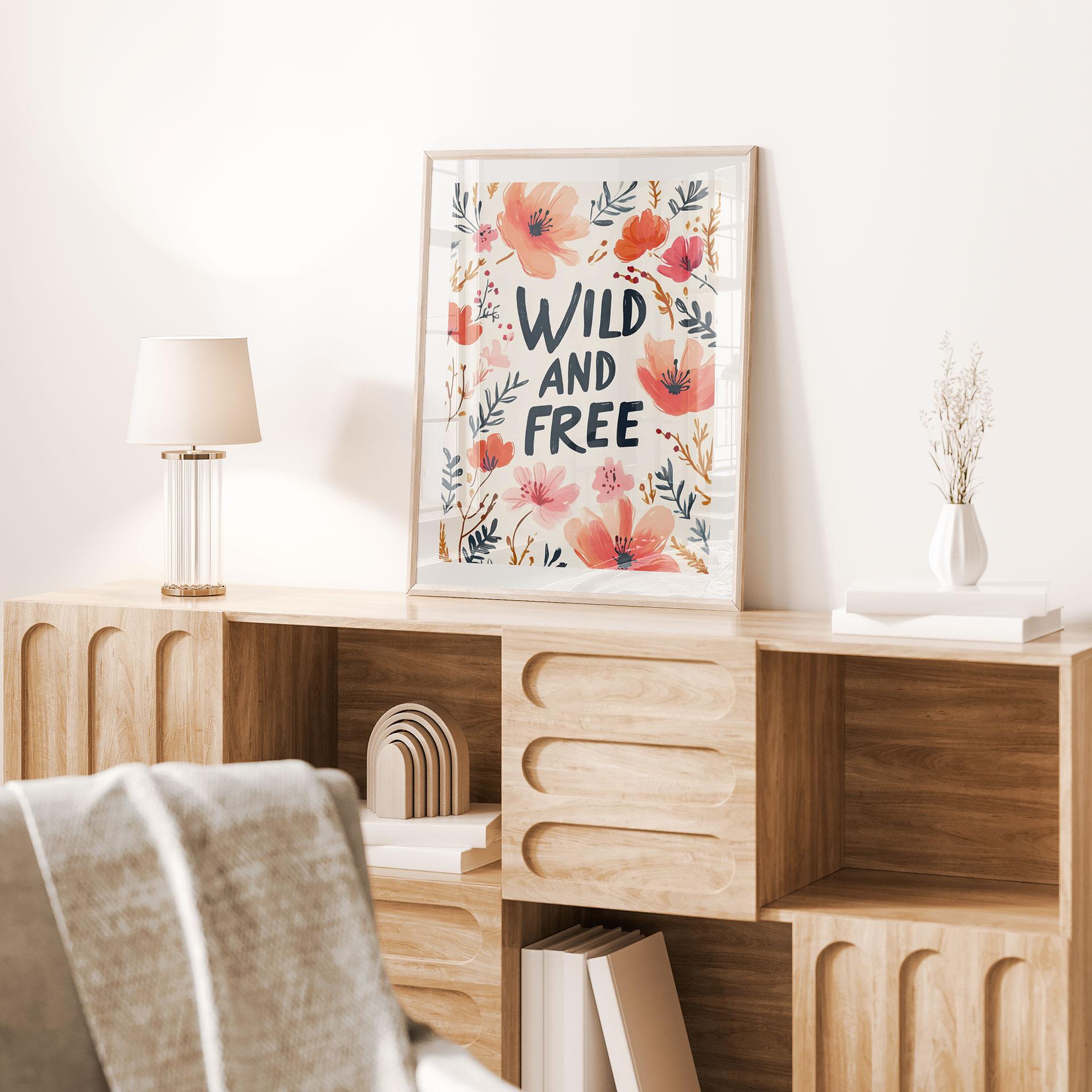 Plakat Vild og fri med akvarelblomster - Treechild