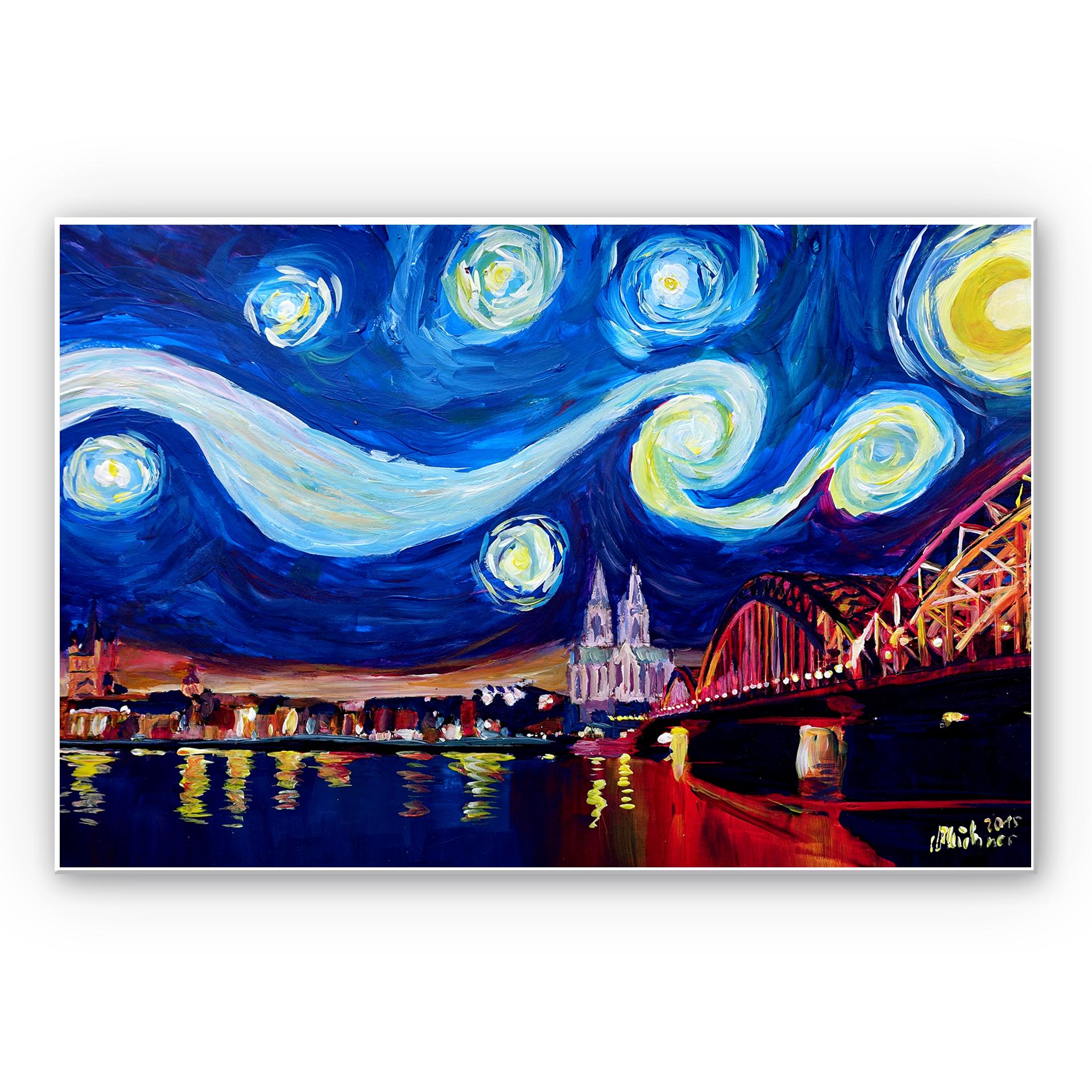 Wandbild Bleichner - Köln bei Nacht