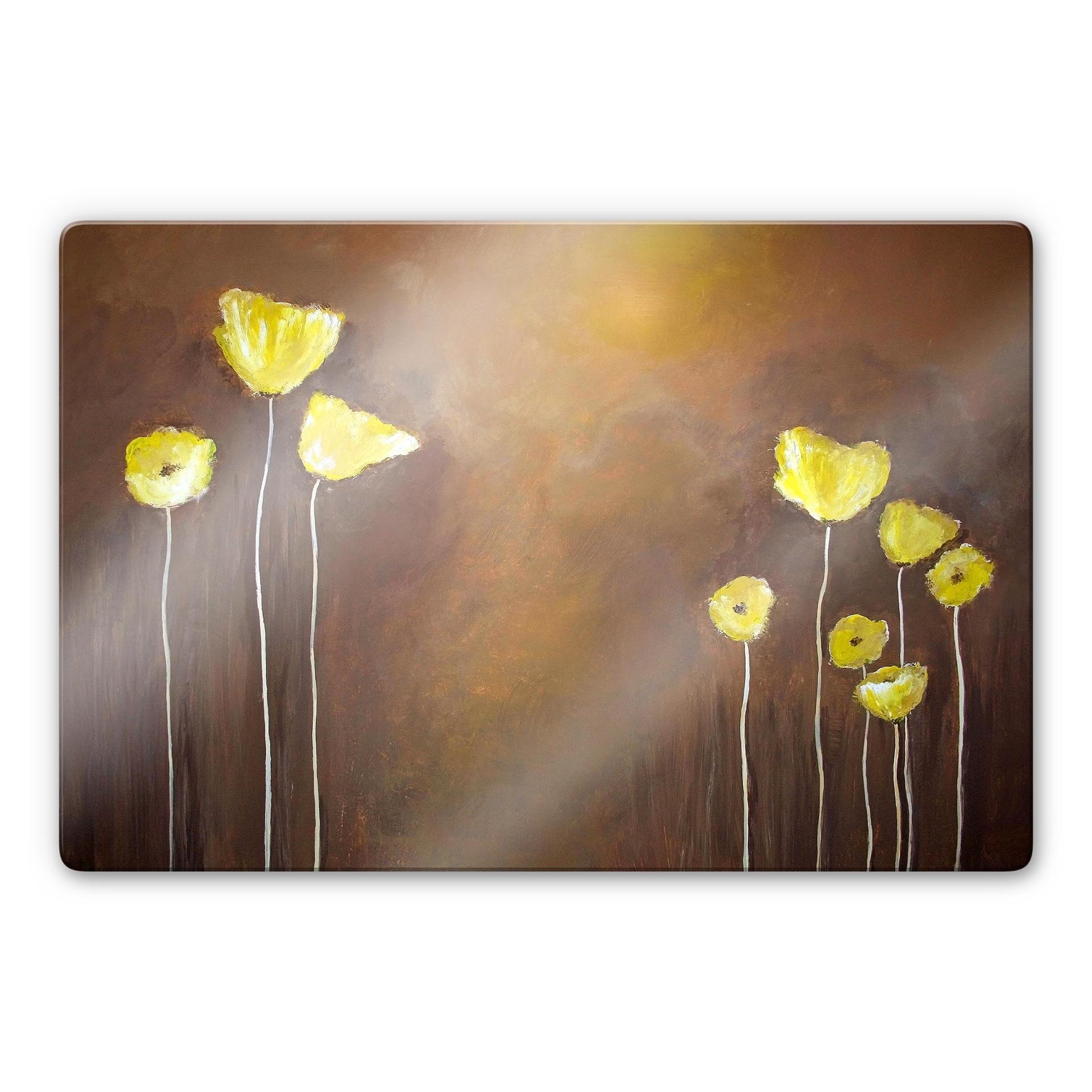 Tableau en verre - Melz - Coquelicot jaune