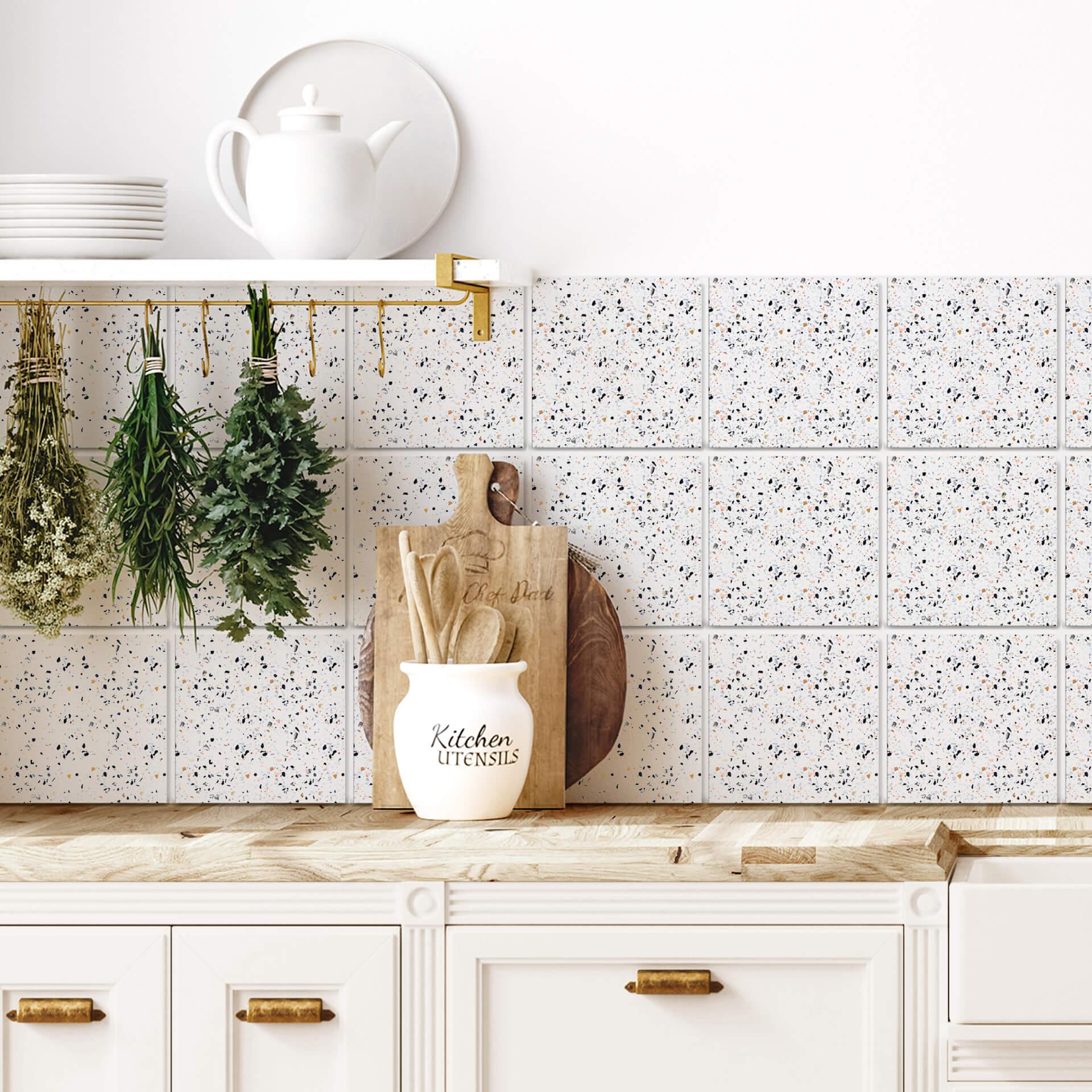 Fliesenaufkleber Terrazzo - 12er Set
