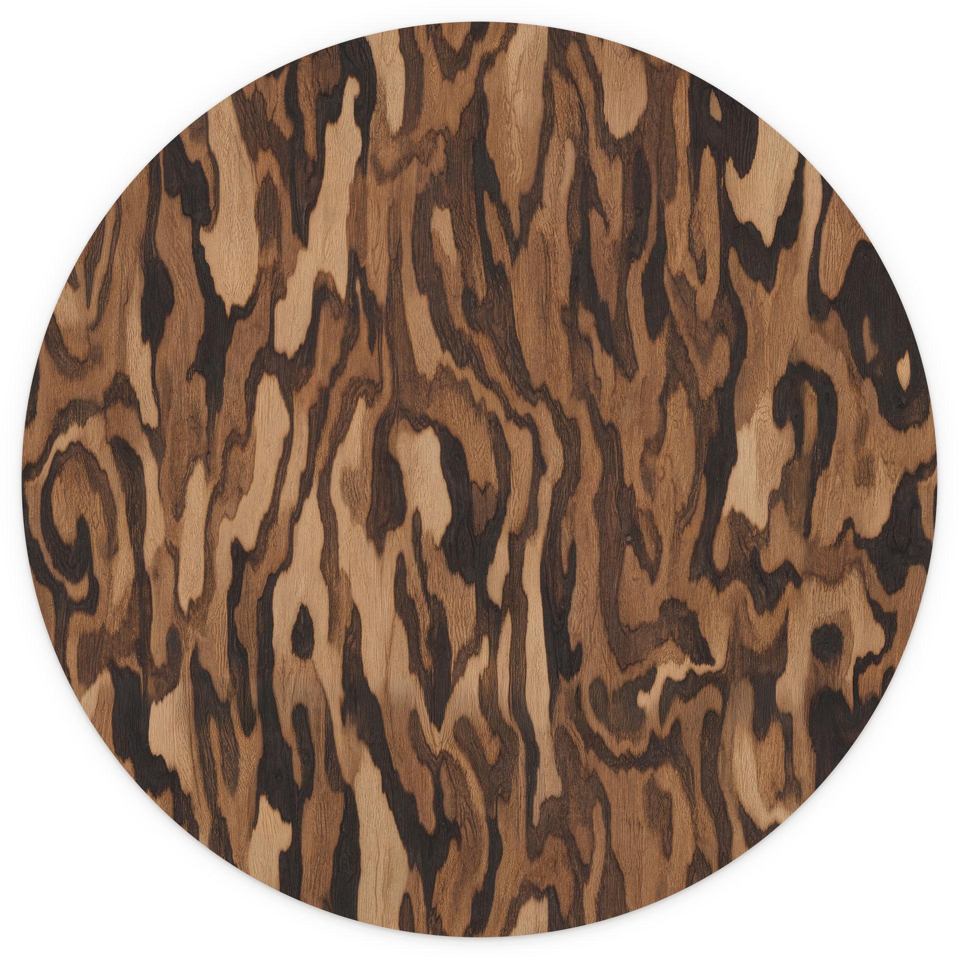 Fotobehang Ettore Walnut - Abstracte Houtnerf - Sir Edward x Grigory Gladarev - Rond