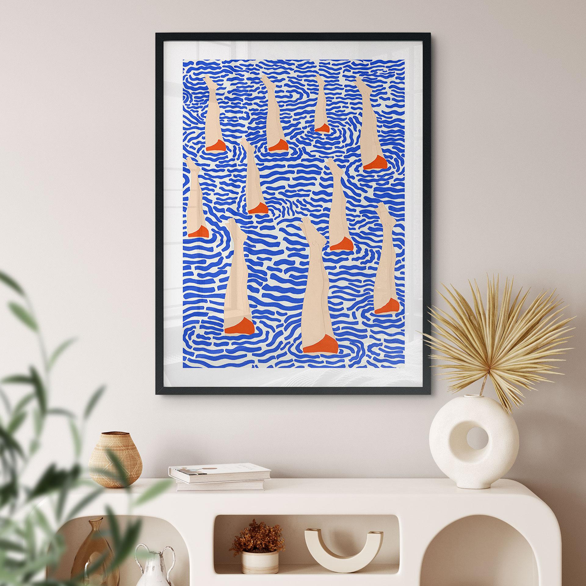 Poster Schwimmer im Pool - Illustration - Jota de jai