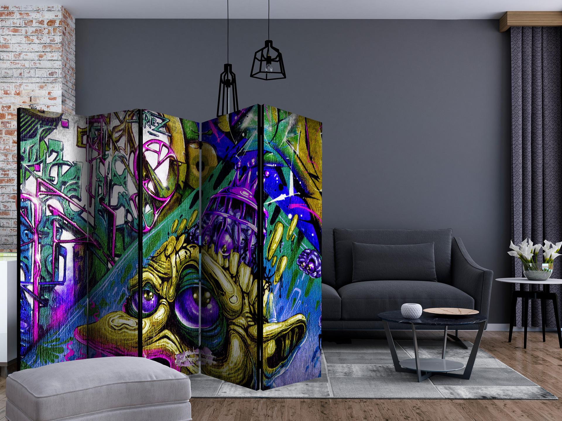 Schermo divisorio - Goblin city , 5 pezzi - 225x172 cm
