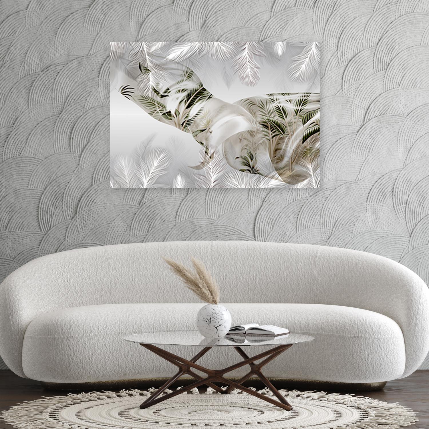 Canvasbillede, Palme blade abstrakt 3D