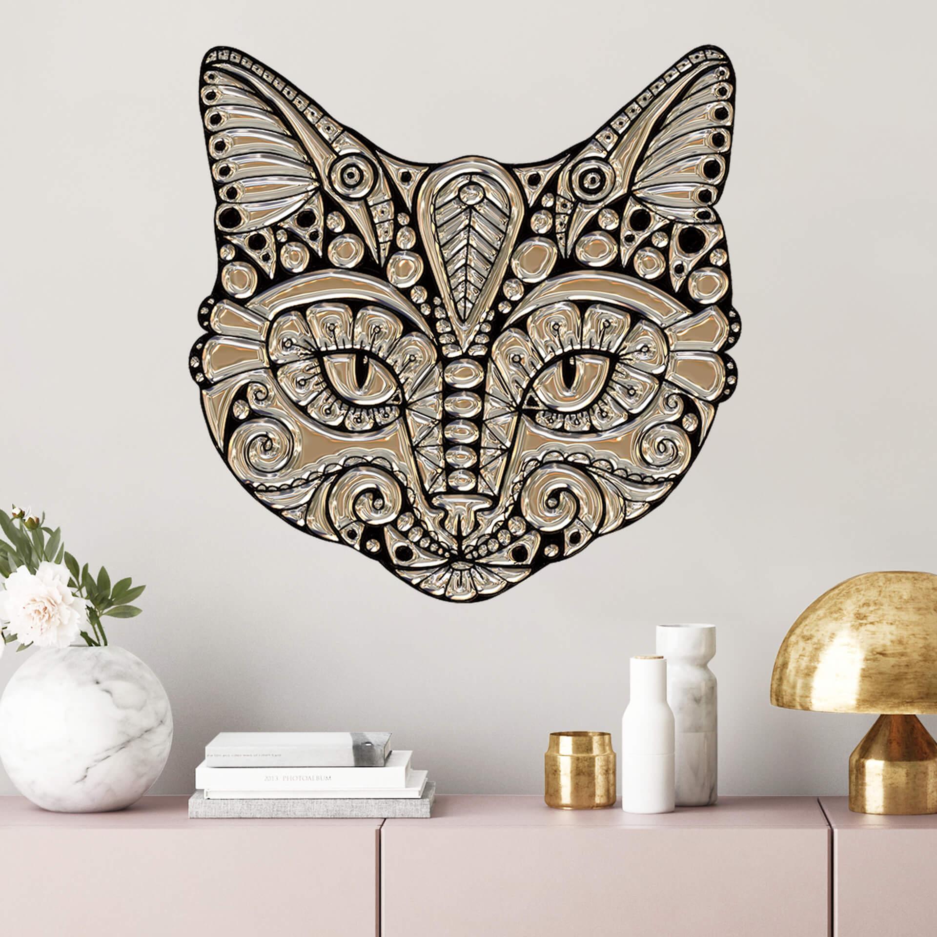 Muursticker Metallic Kat