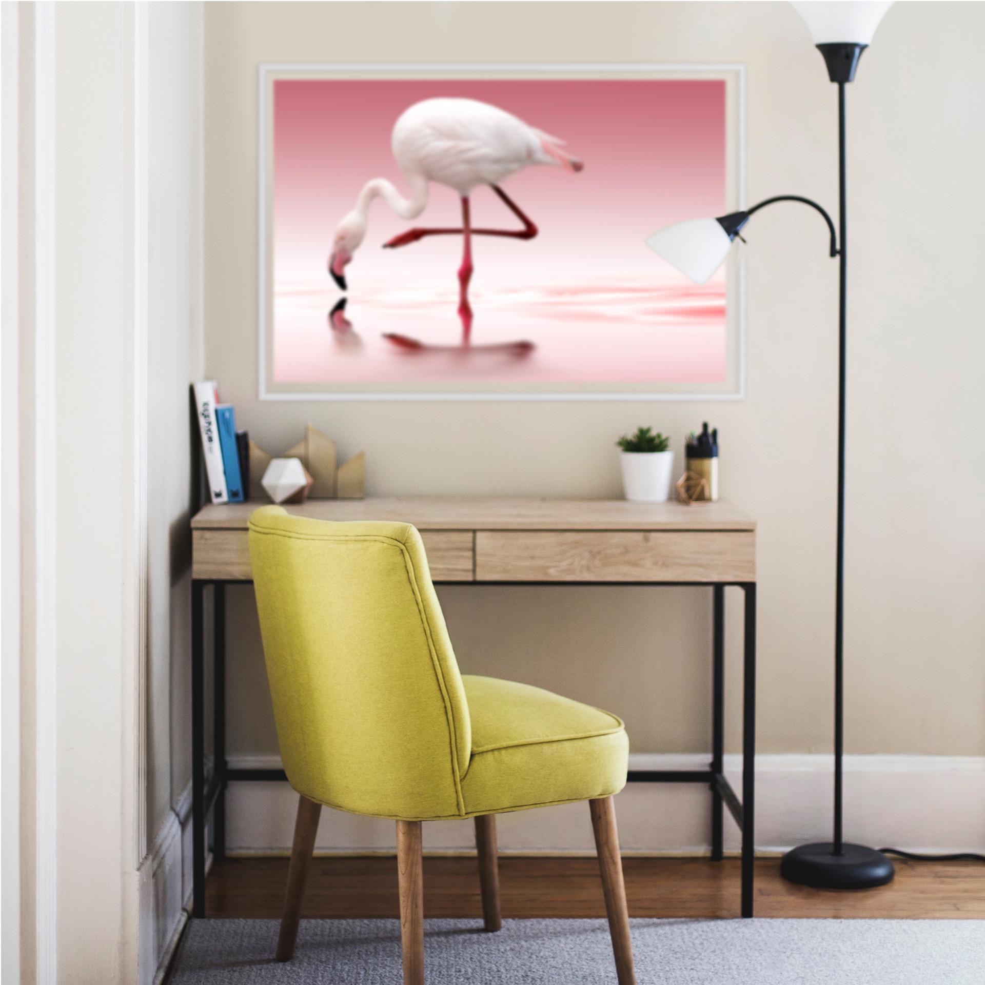 Zelfklevende Poster Reindl - Pink Flamingo
