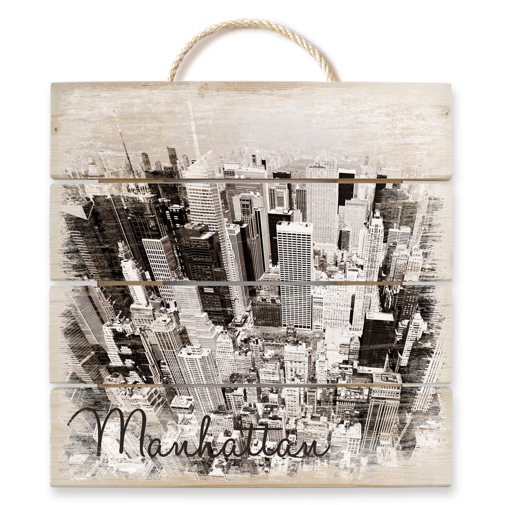 Manhatten - Træ print
