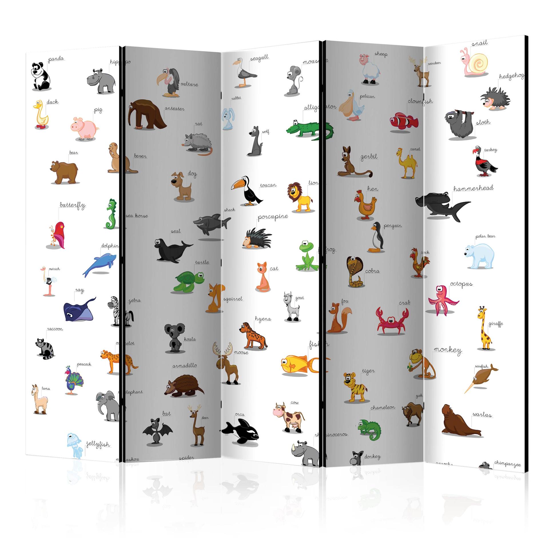 Divisorio per sala - Animali felici (per bambini), 3 pezzi