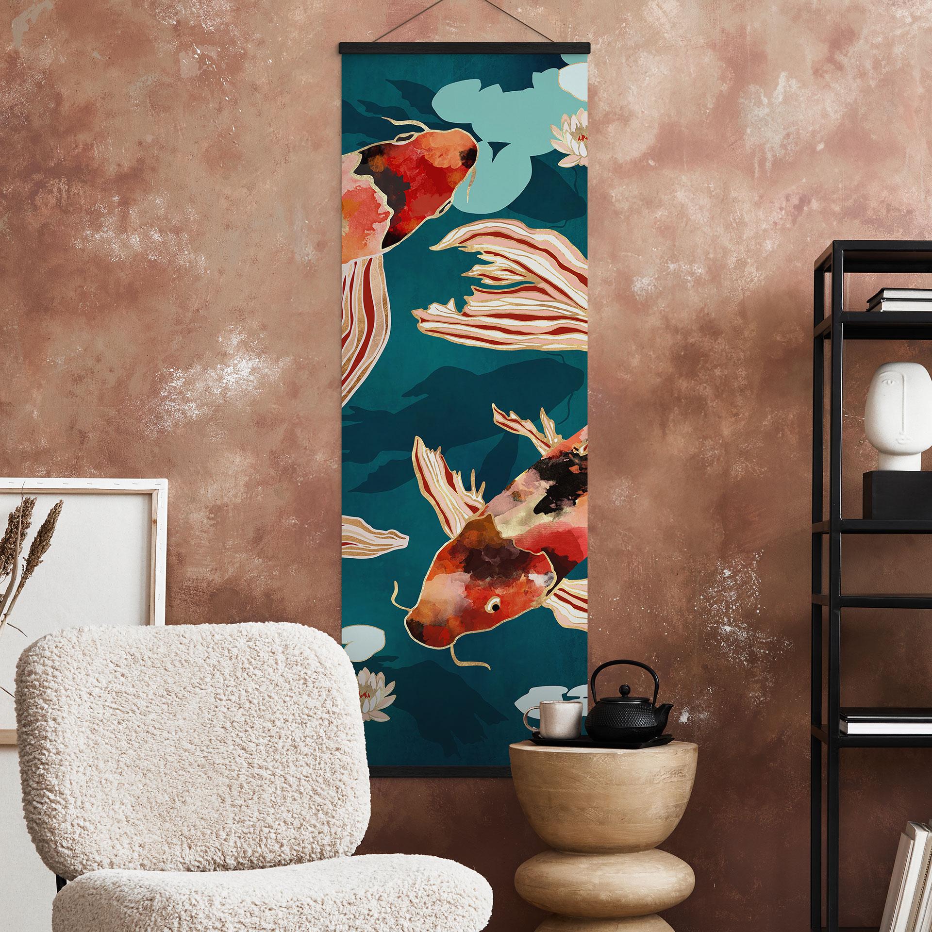 Tekstil plakat To koi i en dam - SpaceFrog Designs