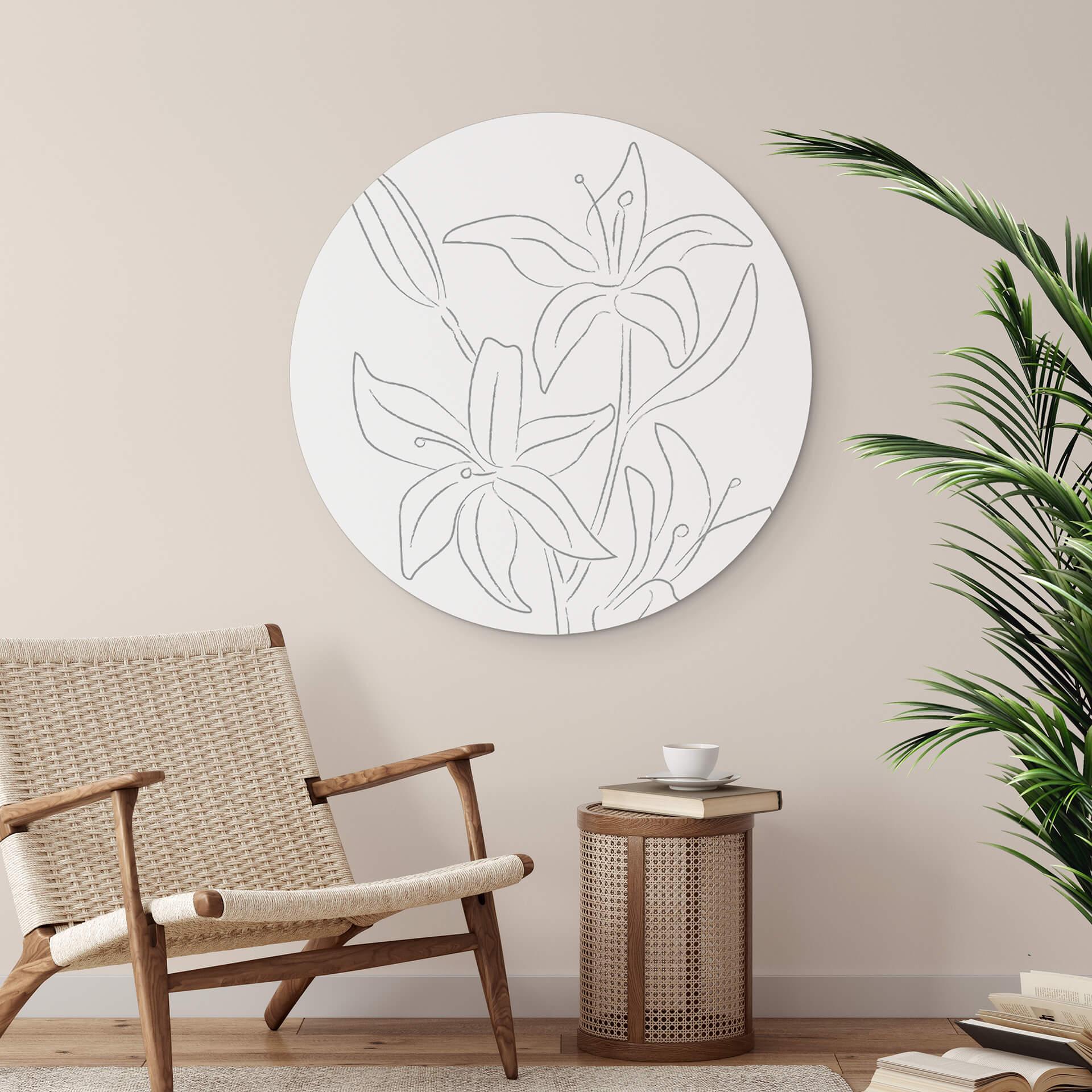 Wandcirkel 1X Studio - Line Art Floral
