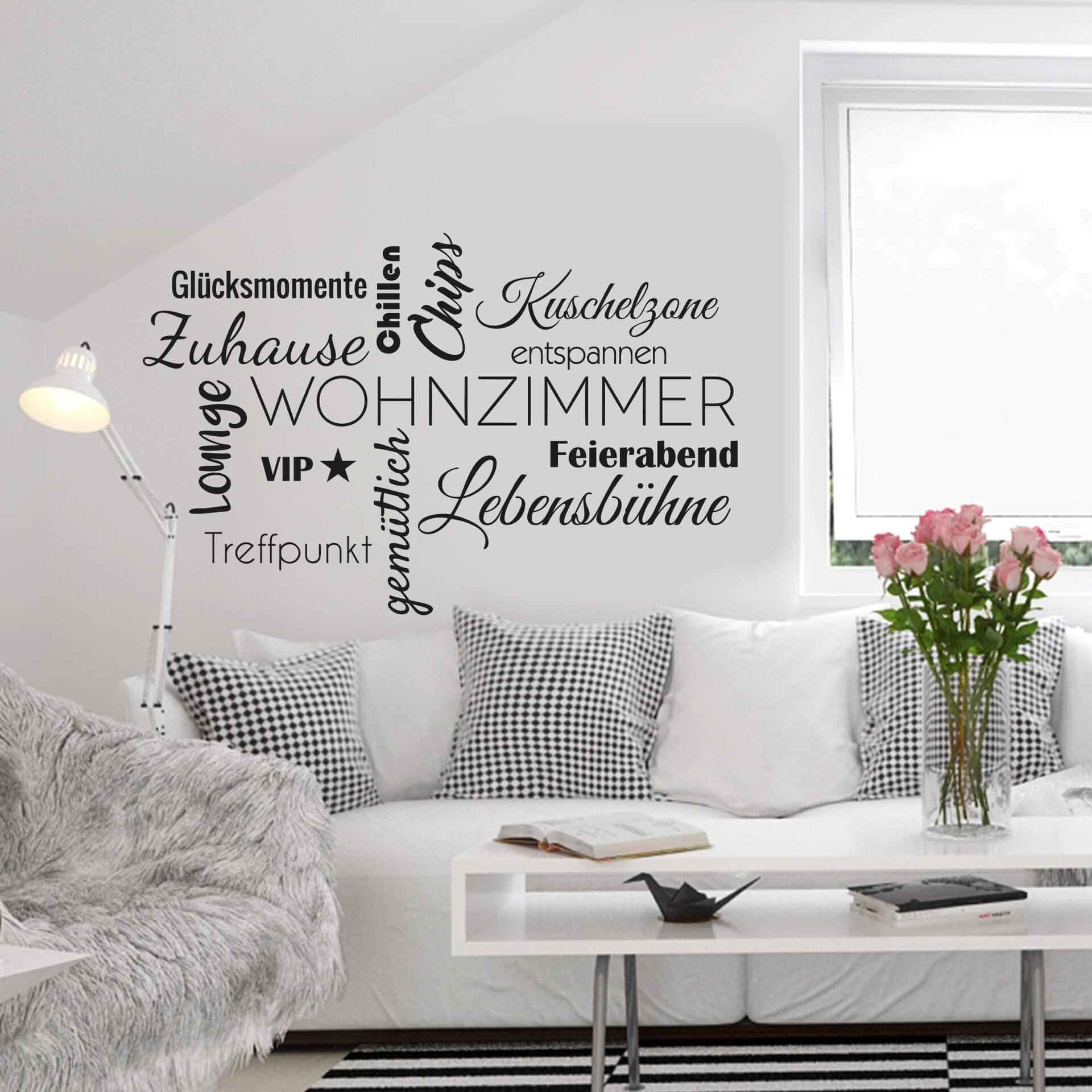 Wandtattoo Wohnzimmer Wortwolke