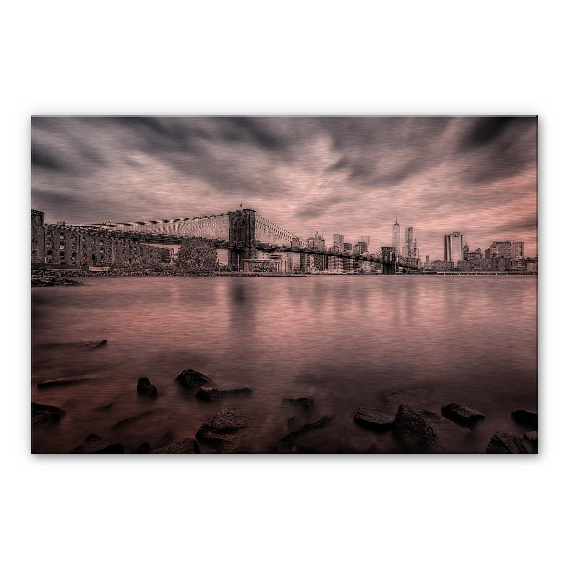 Alu-Dibond koper effect Javier - Brooklyn Bridge