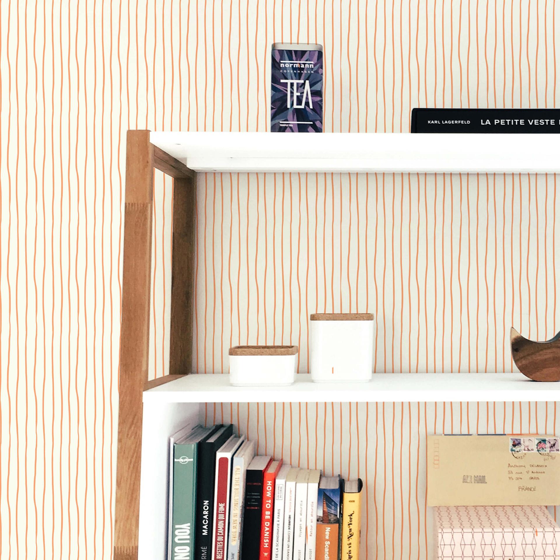 Patroonbehang Stripes - oranje