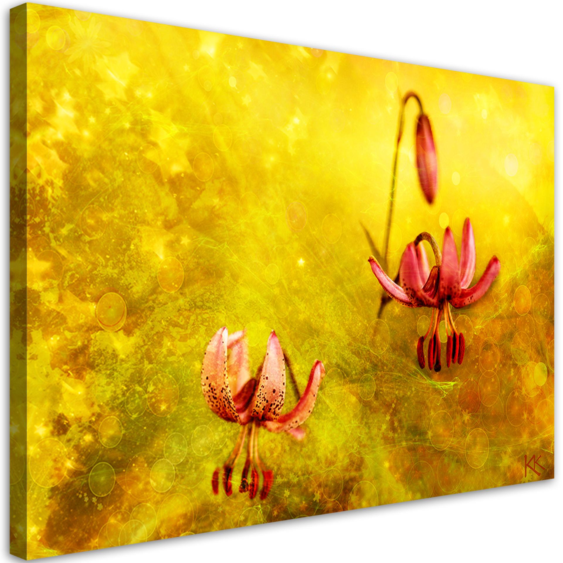 Canvasbillede, Tulipanblomster natur gul