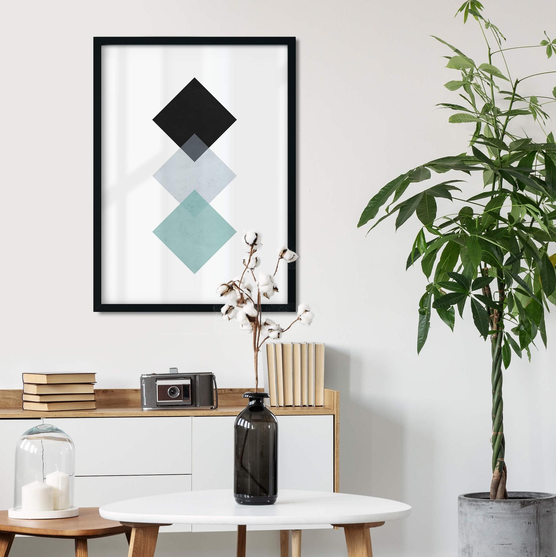 Plakat - Nouveauprints - Squares aqua