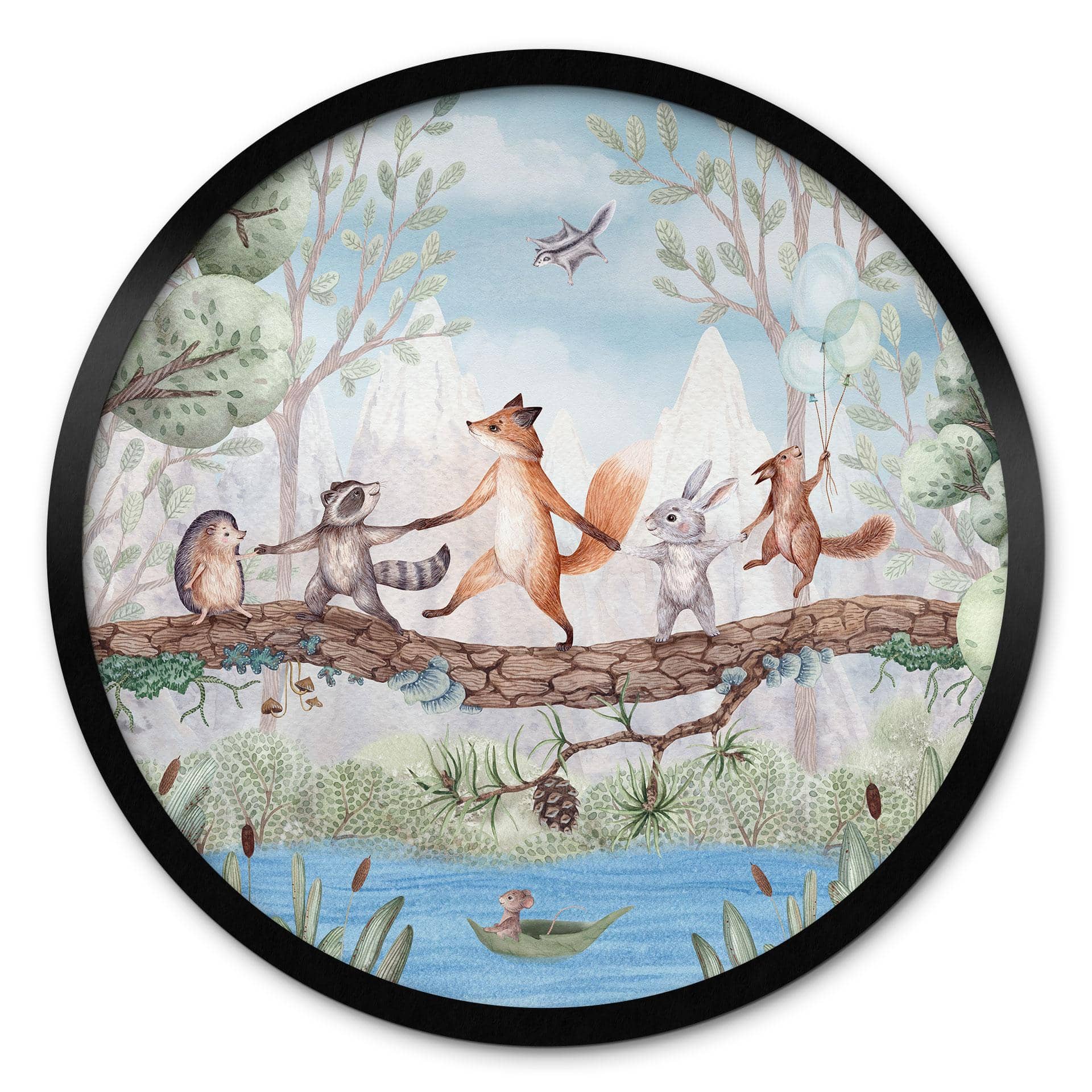 Poster Dierenuitstapje in de Natuur - Oliver Robins - Rond