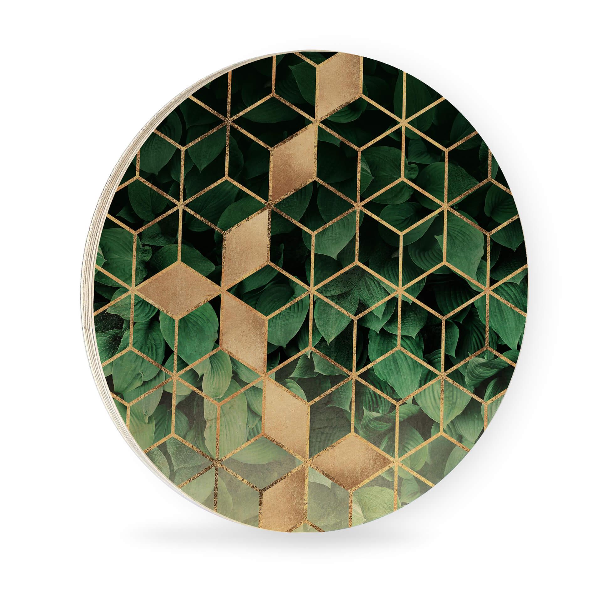 Obraz drewniany Fredriksson - Natura spotyka geometrię - Okrągły