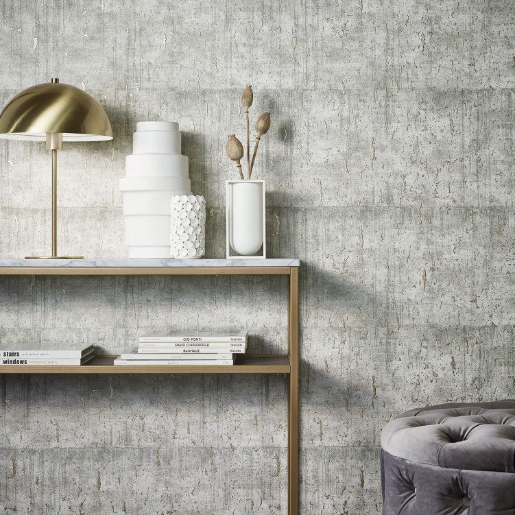 Strukturtapet, non-woven Naturlig Opulens i grå