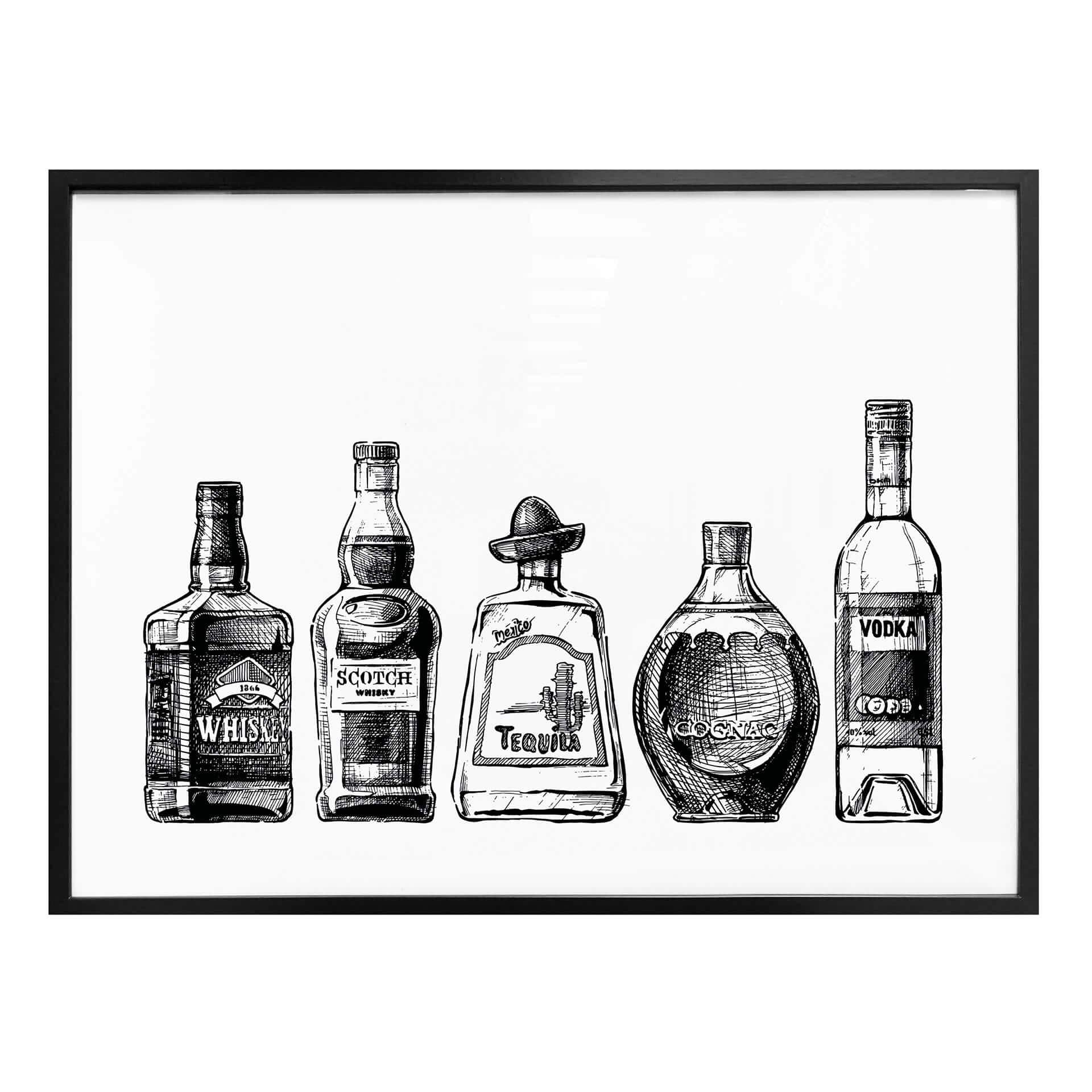 Póster 5 botellas de diversión