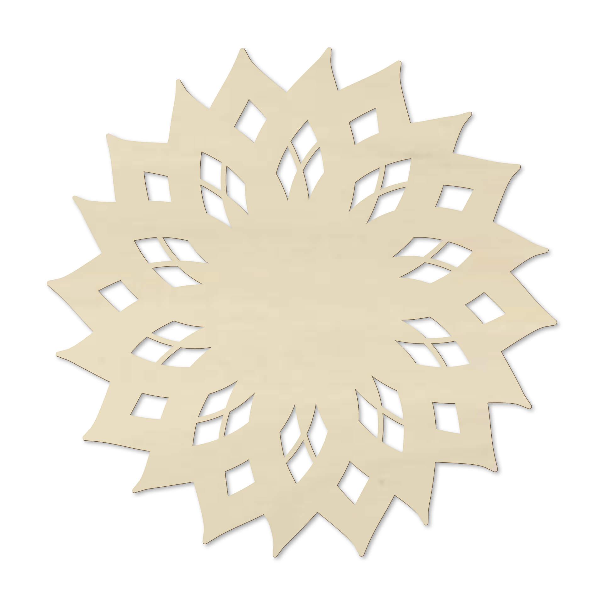 Decoro in legno pioppo - Mandala sole 02