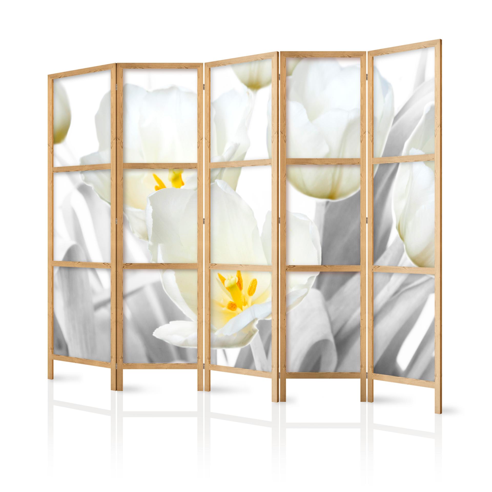 Parete divisoria giapponese pieghevole - Tulipani lucenti, 3 pezzi