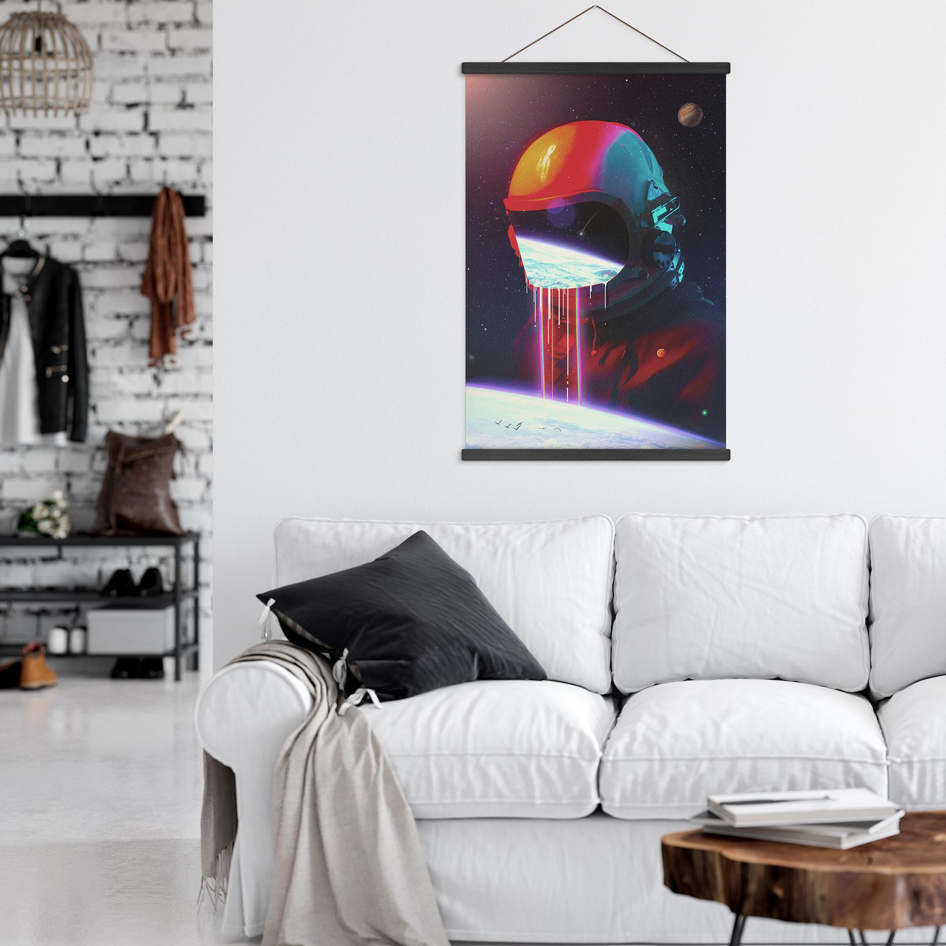 Tekstil plakat Astronaut med udsigt over Jorden - Nicebleed