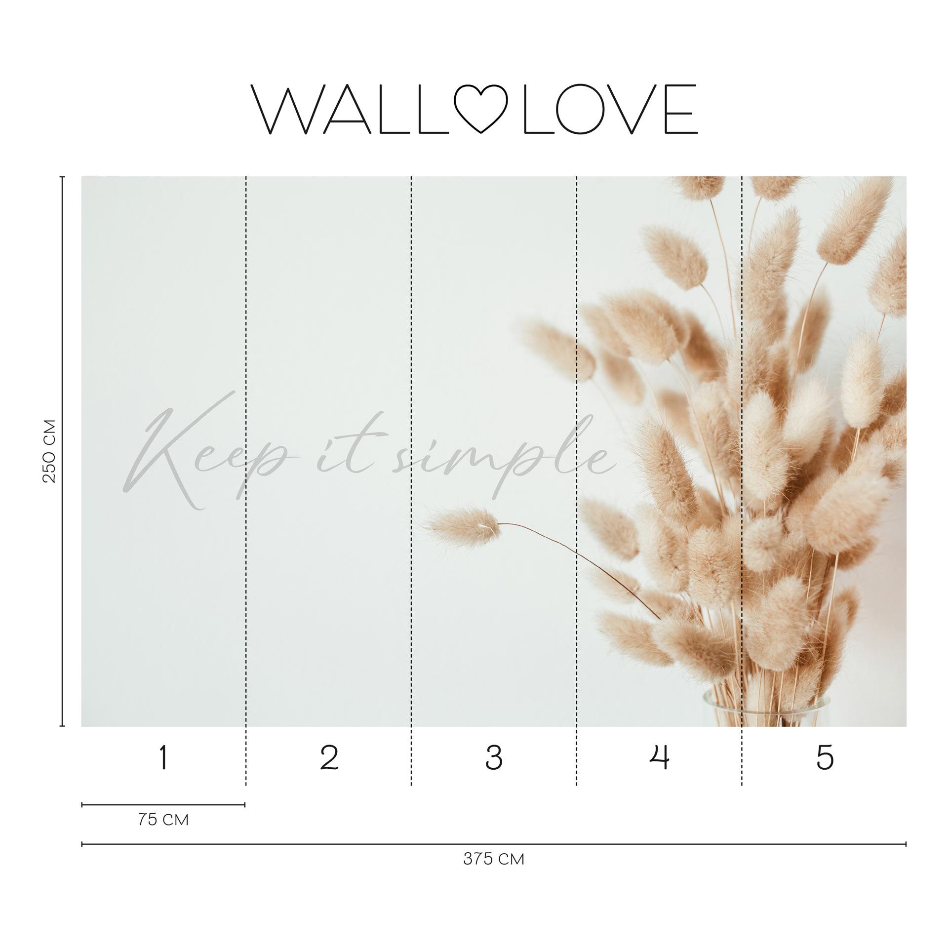 Fotobehang beige wit - 3,75 x 2,50 m - Vliesbehang met spreuk