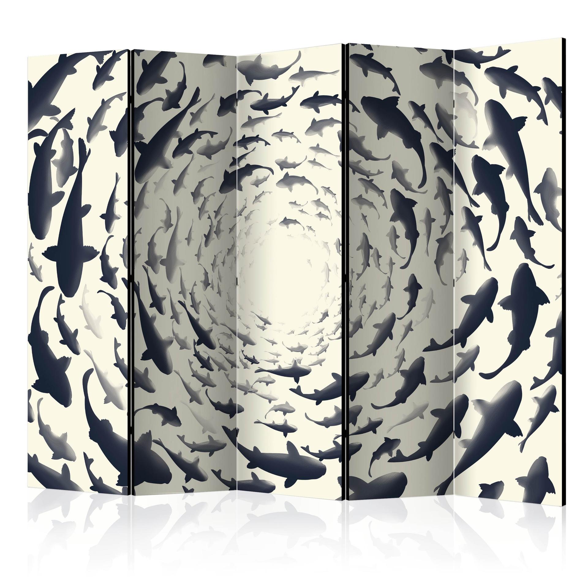 Schermo divisorio - Vortice di pesci, 3 pezzi