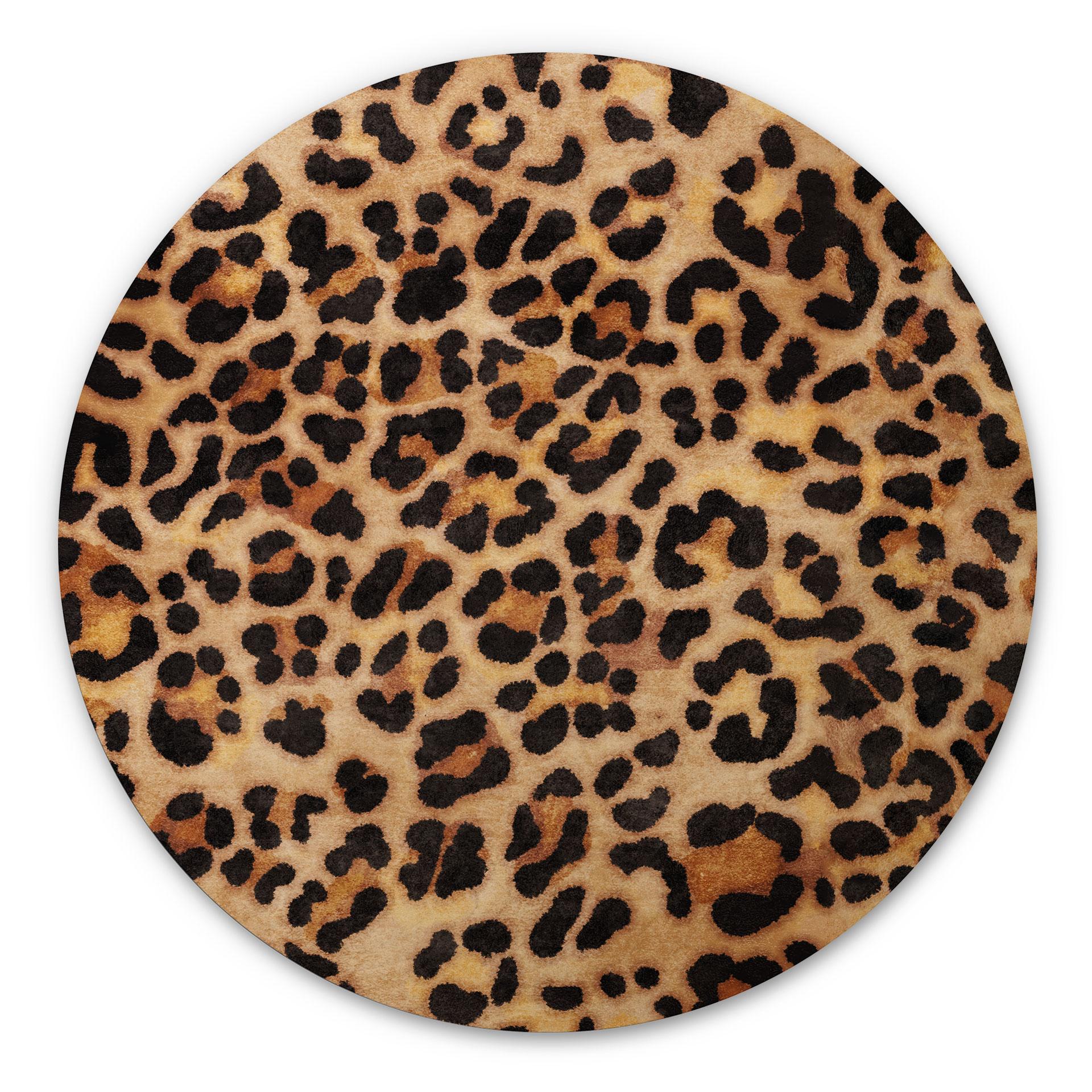 Billede af træ Vild leopard - Dyreprint - Tunaboylu - Rund
