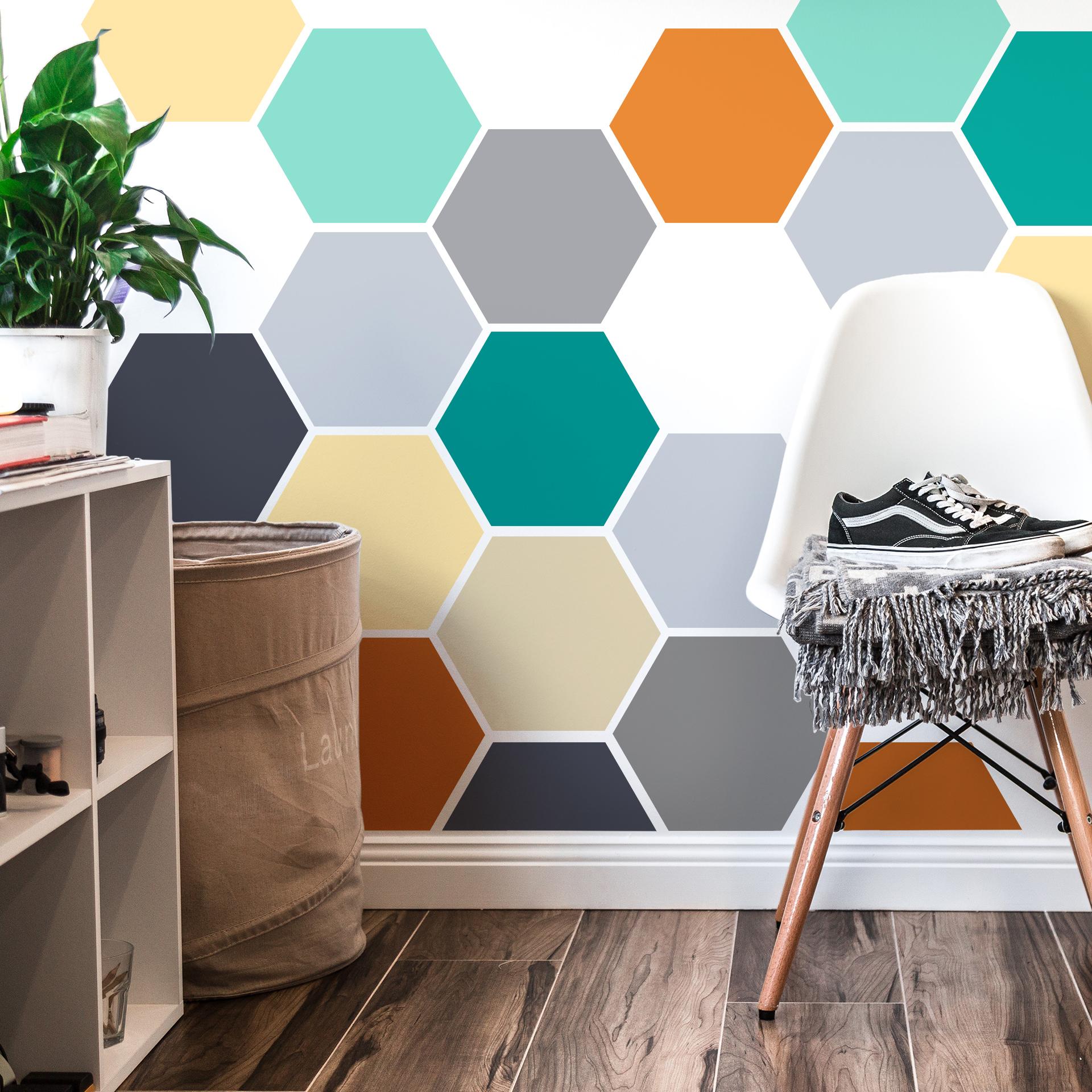 Muursticker Hexagon (set van 3)