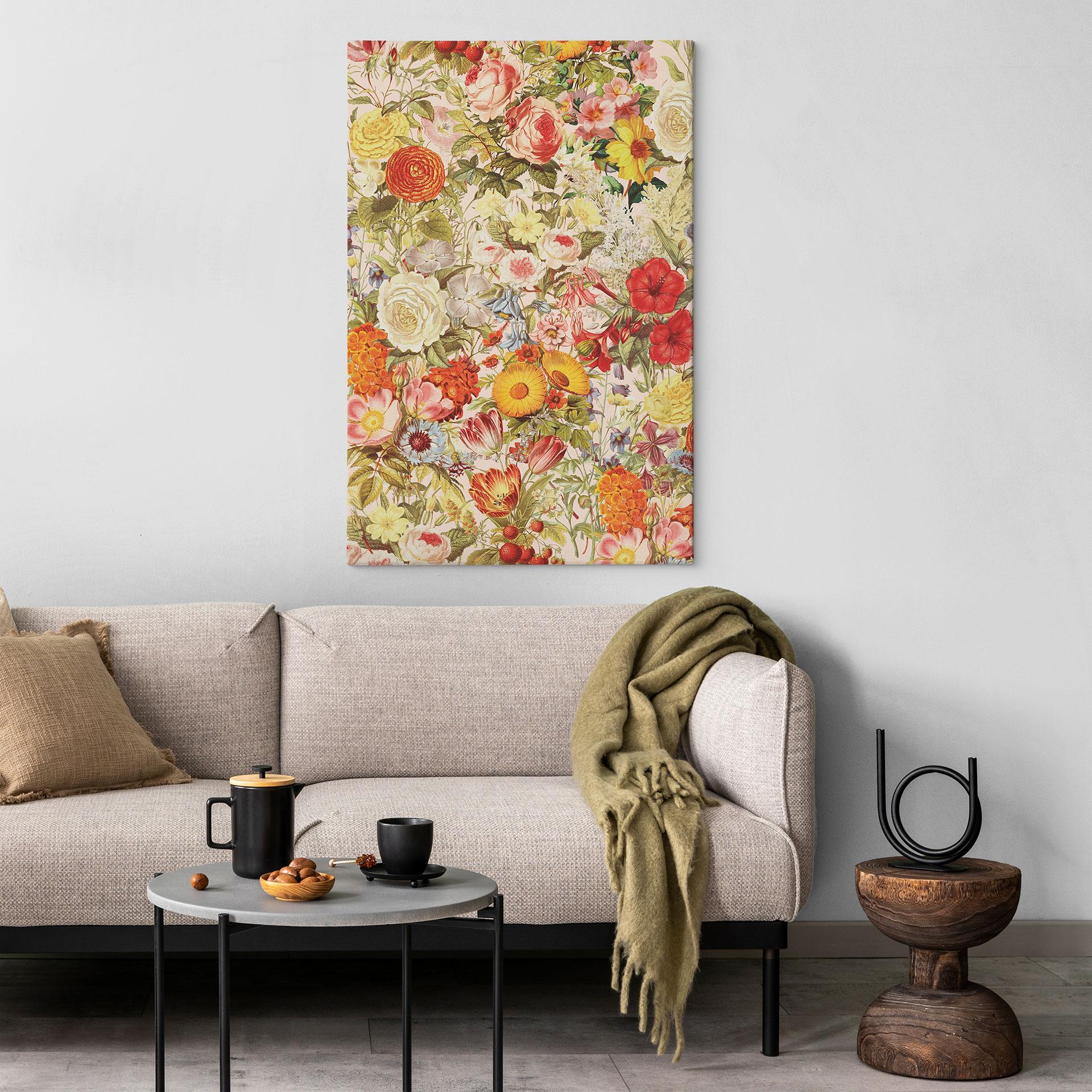 Leinwandbild Farbenfrohe Blumencollage - Frida Floral Studio