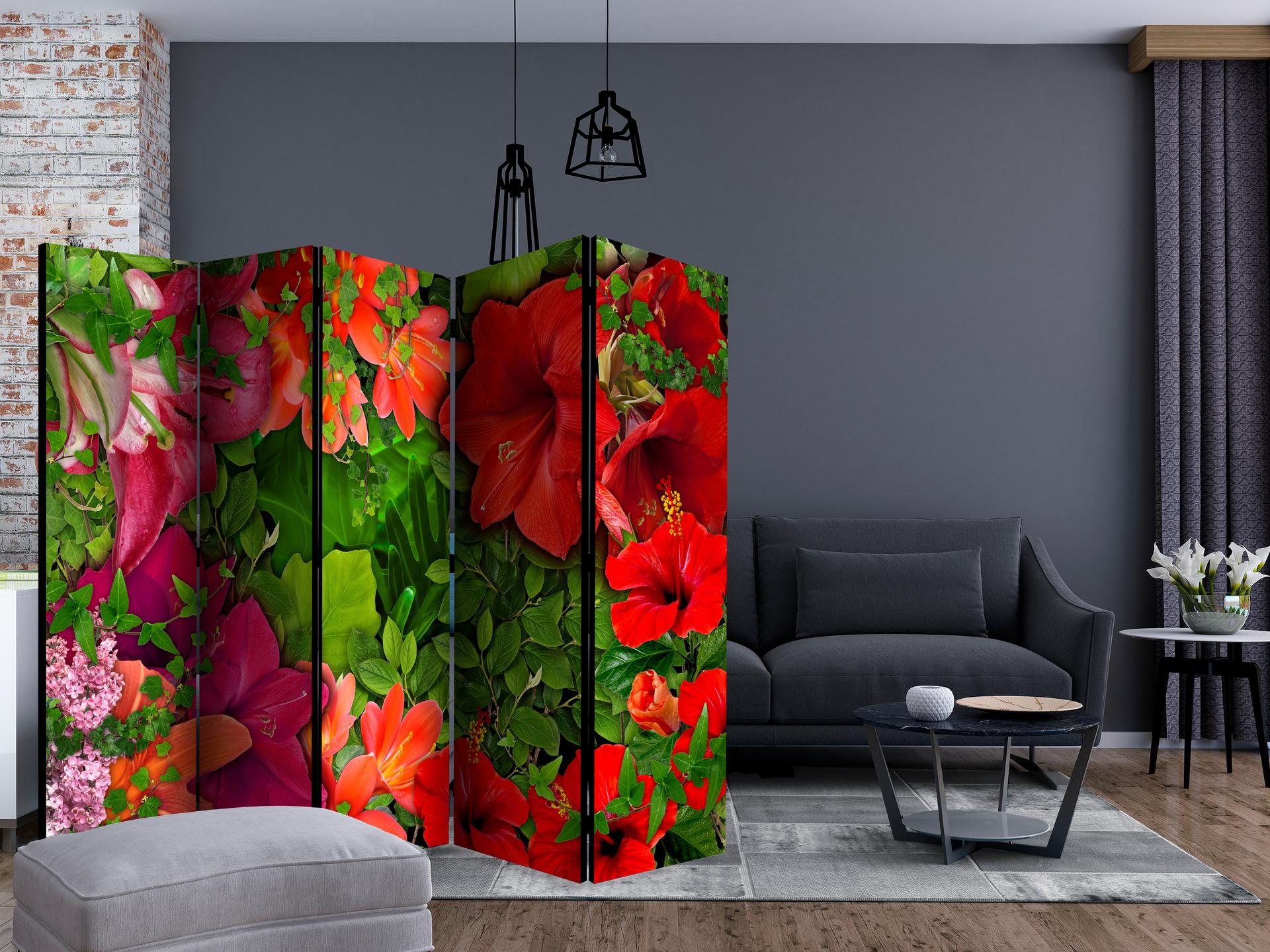 Divisorio - Bouquet di lillà , 5 pezzi - 225x172 cm