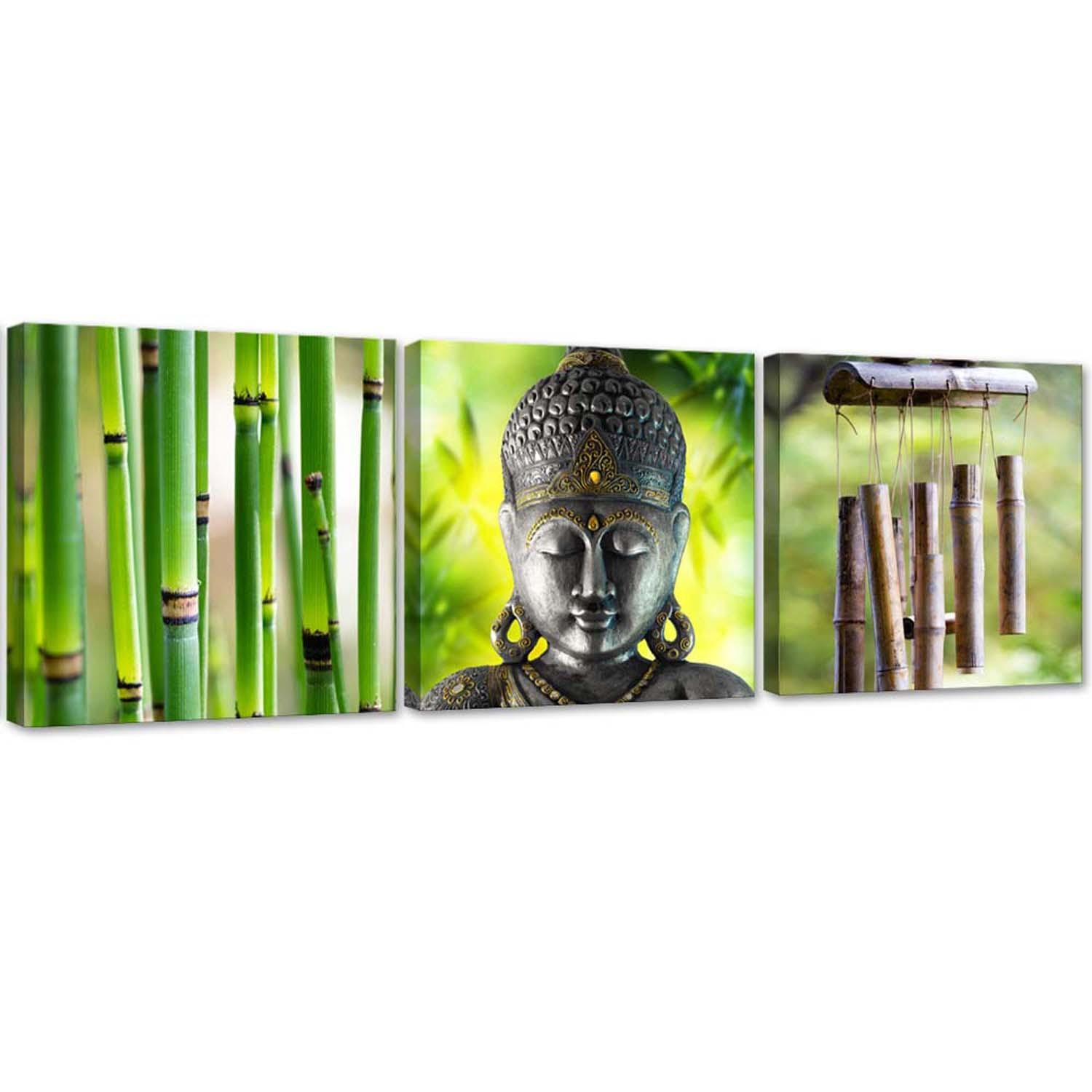 3-delt lærredsprint, Buddha bambus