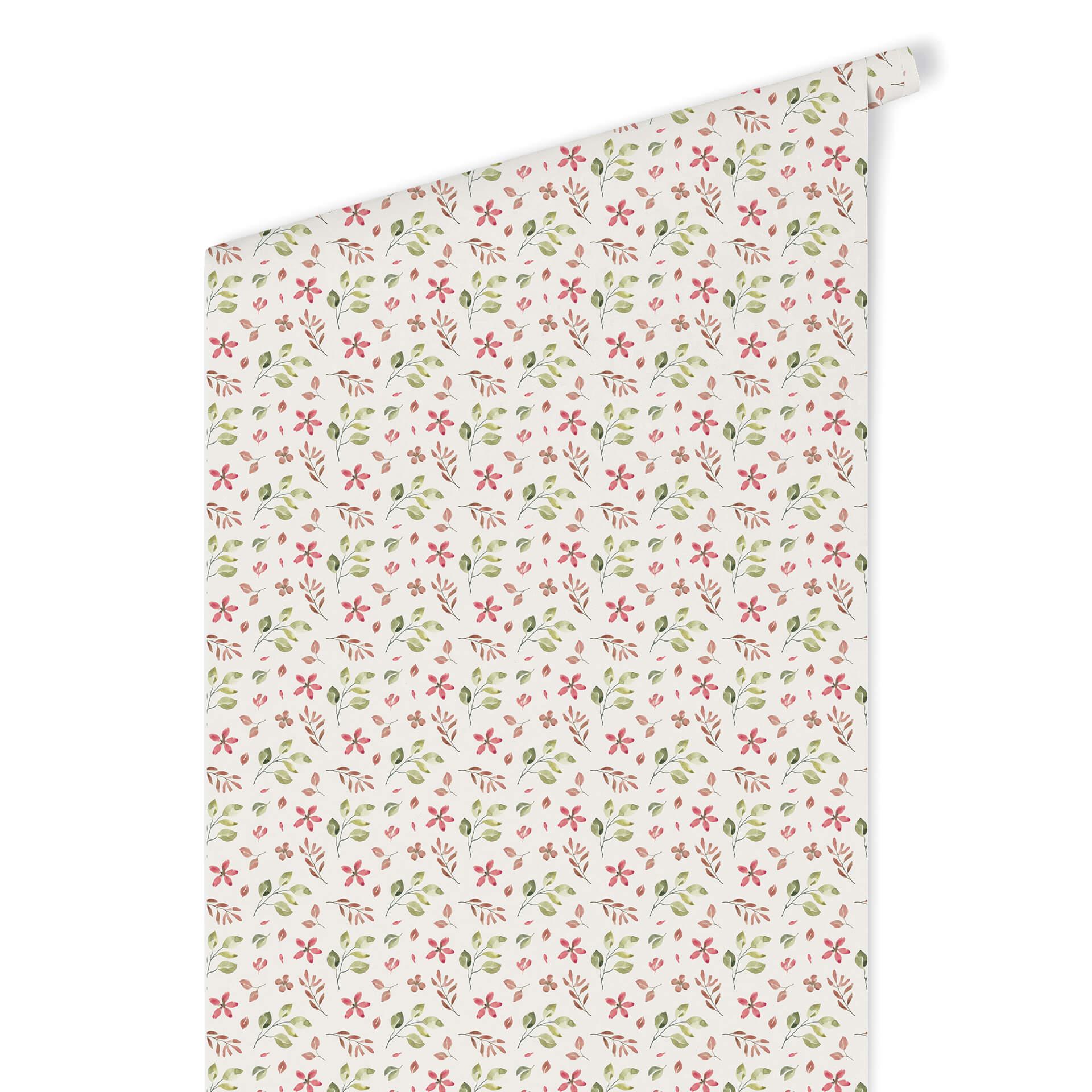 Patroonbehang – Aquarel Bloemen 01 – rood