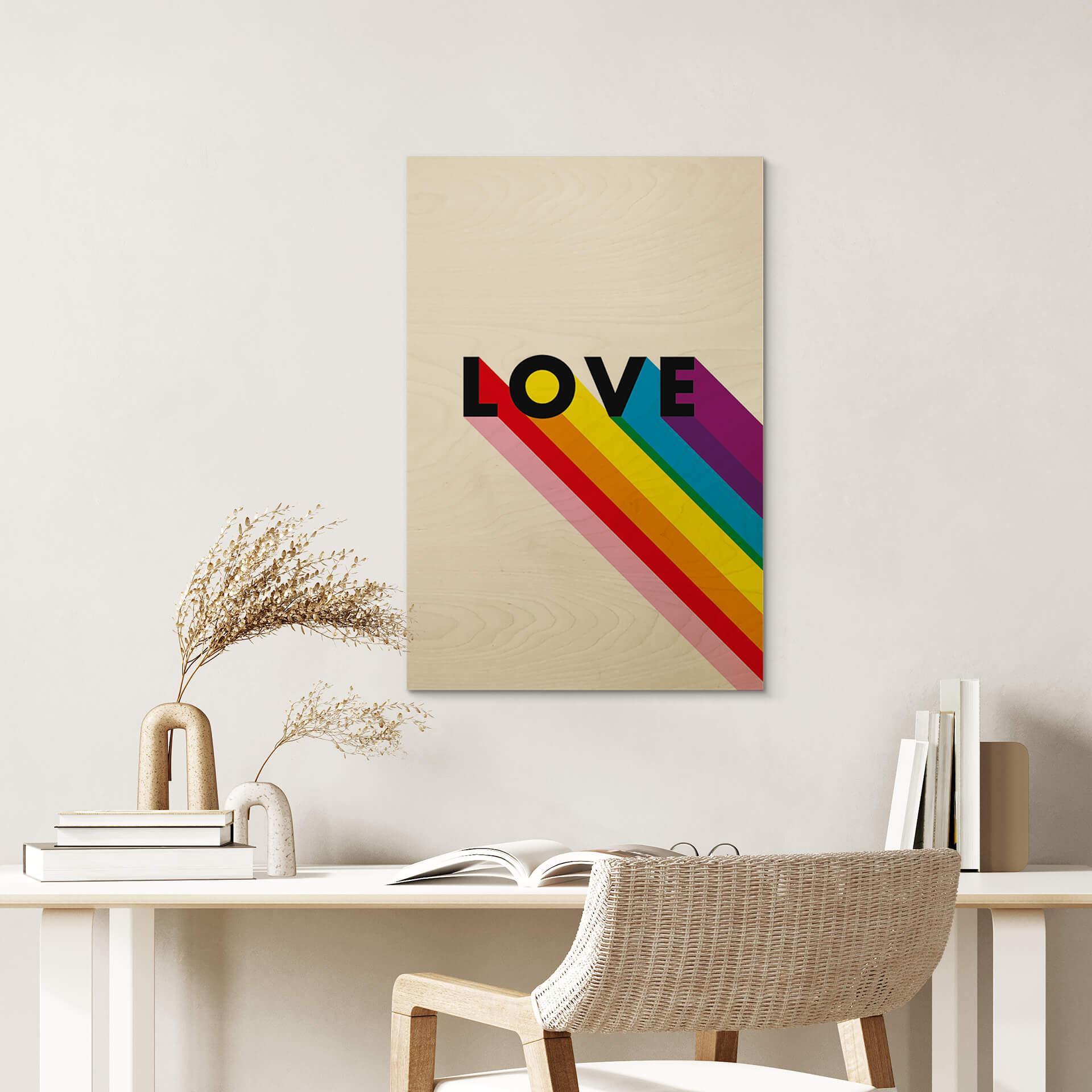 Træplakat LGBTQIA+ Love