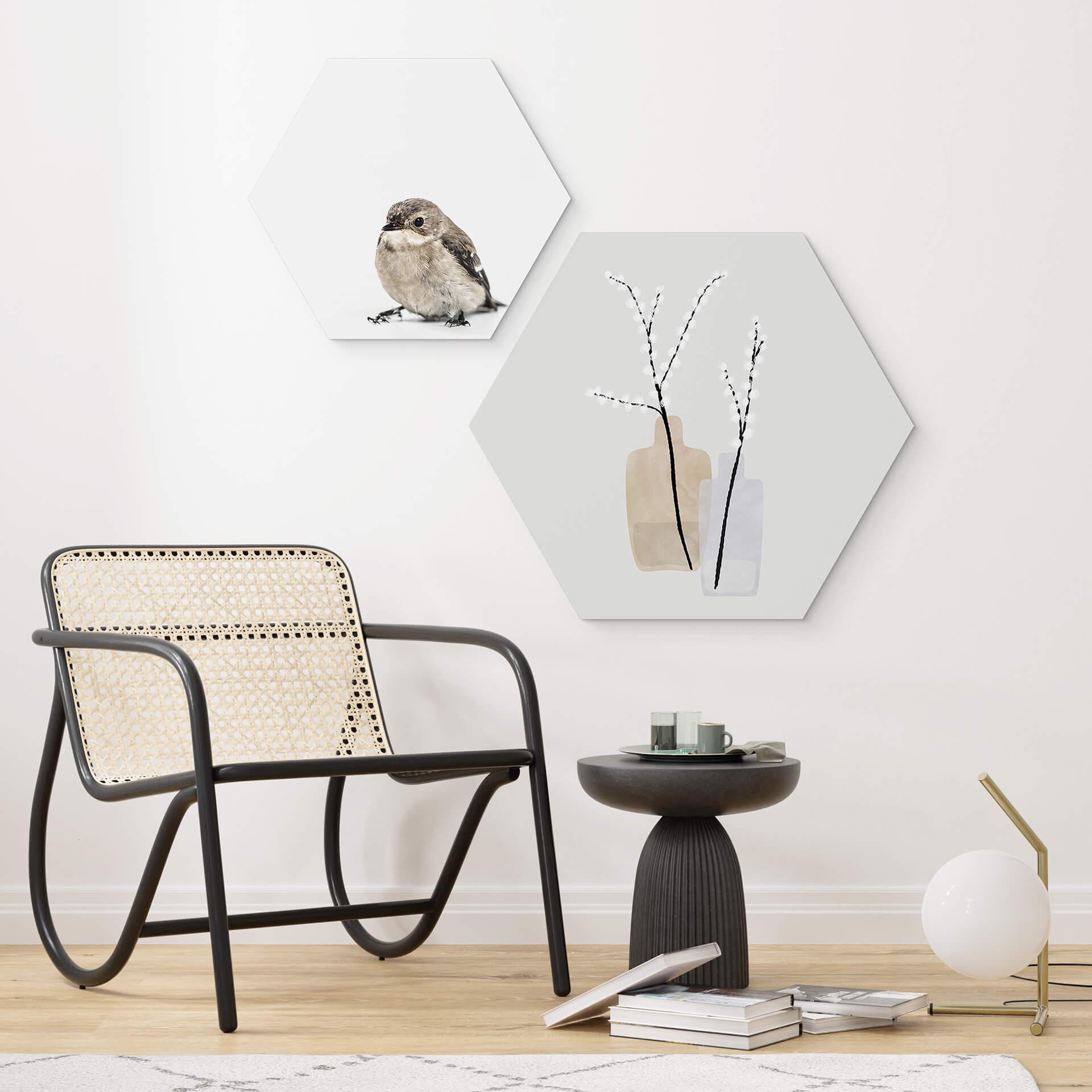Hexagon Dibond Blursbyai - Lonely Flowers